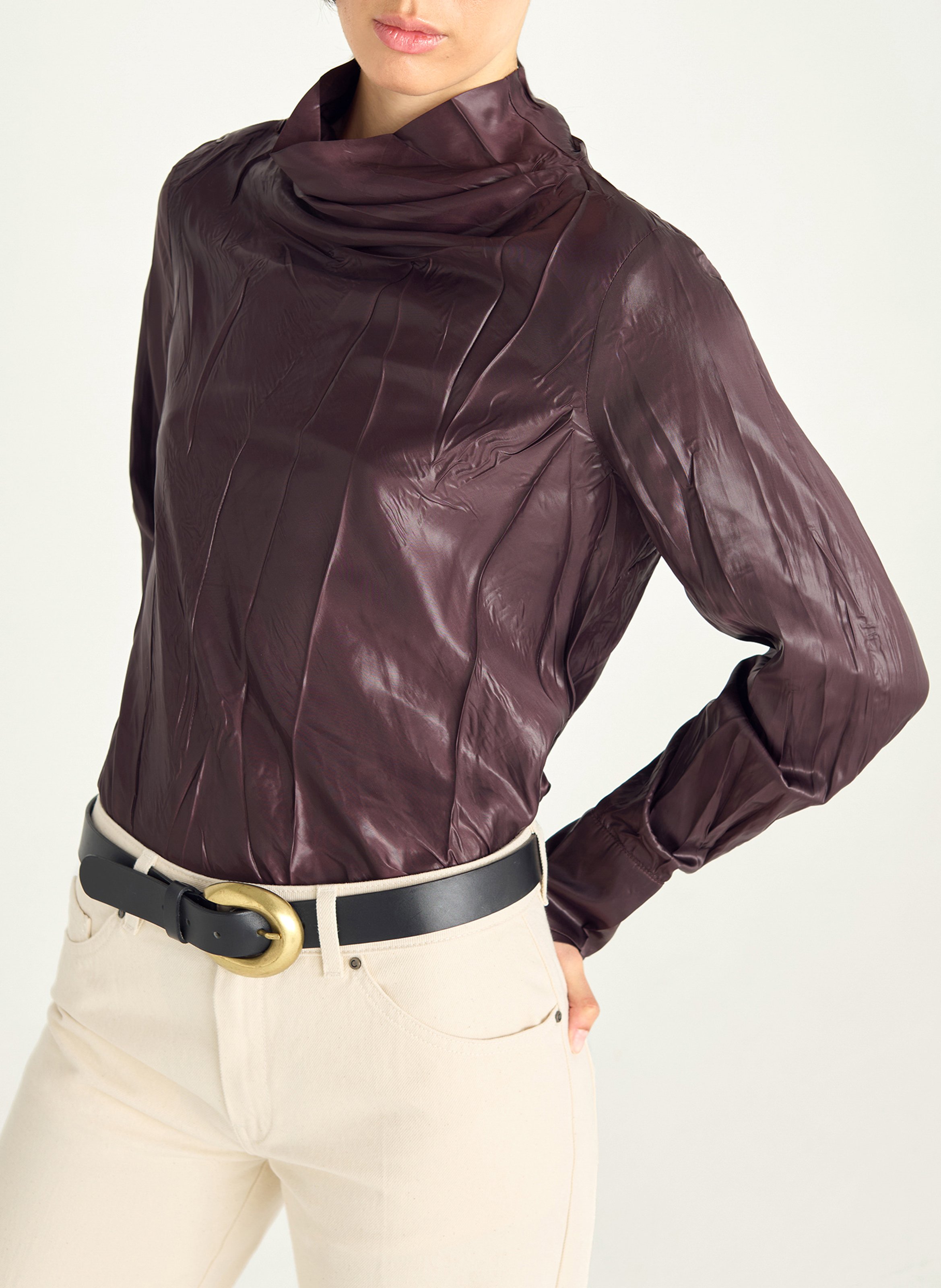 Turtleneck top COTELAC Purple