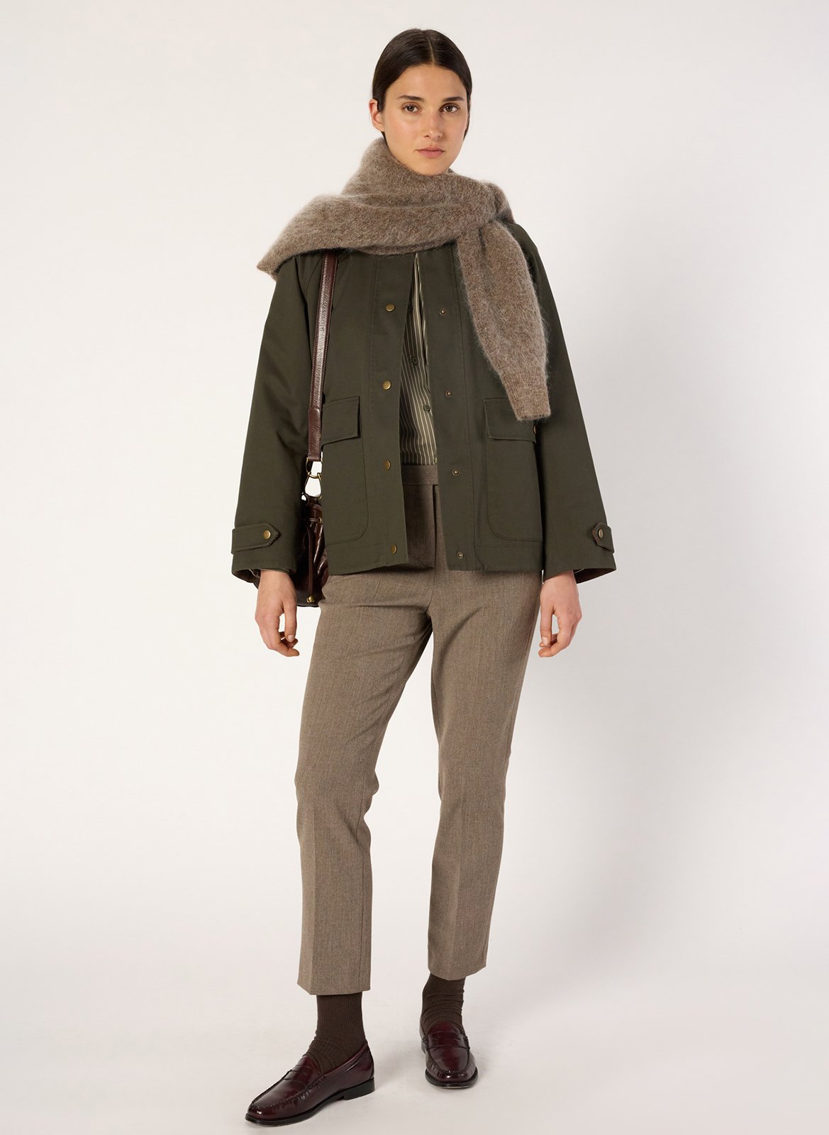 Rechte jas met klassieke kraag GERARD DAREL Kaki