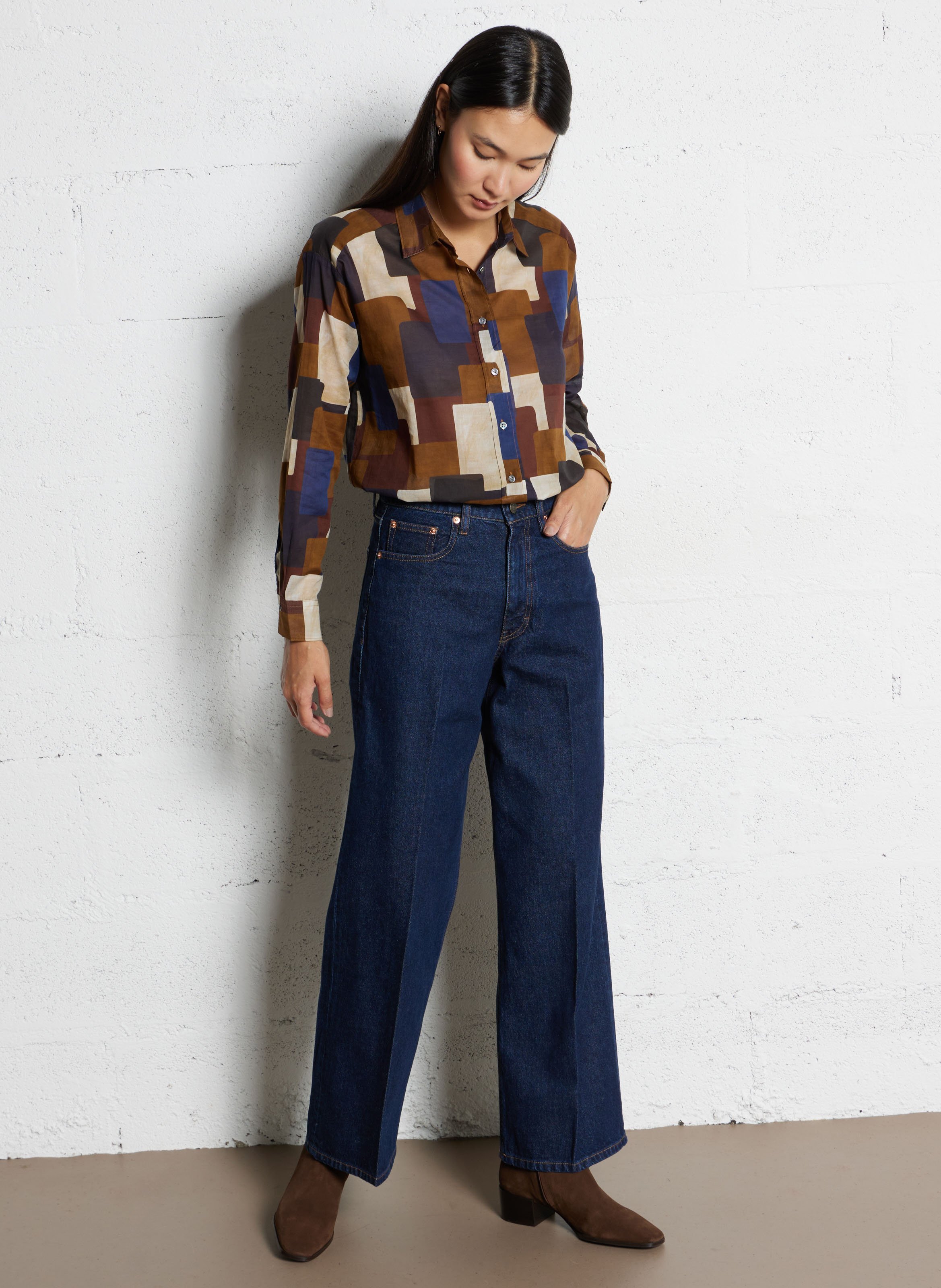 Suede leather ankle boot RIVECOUR Brown