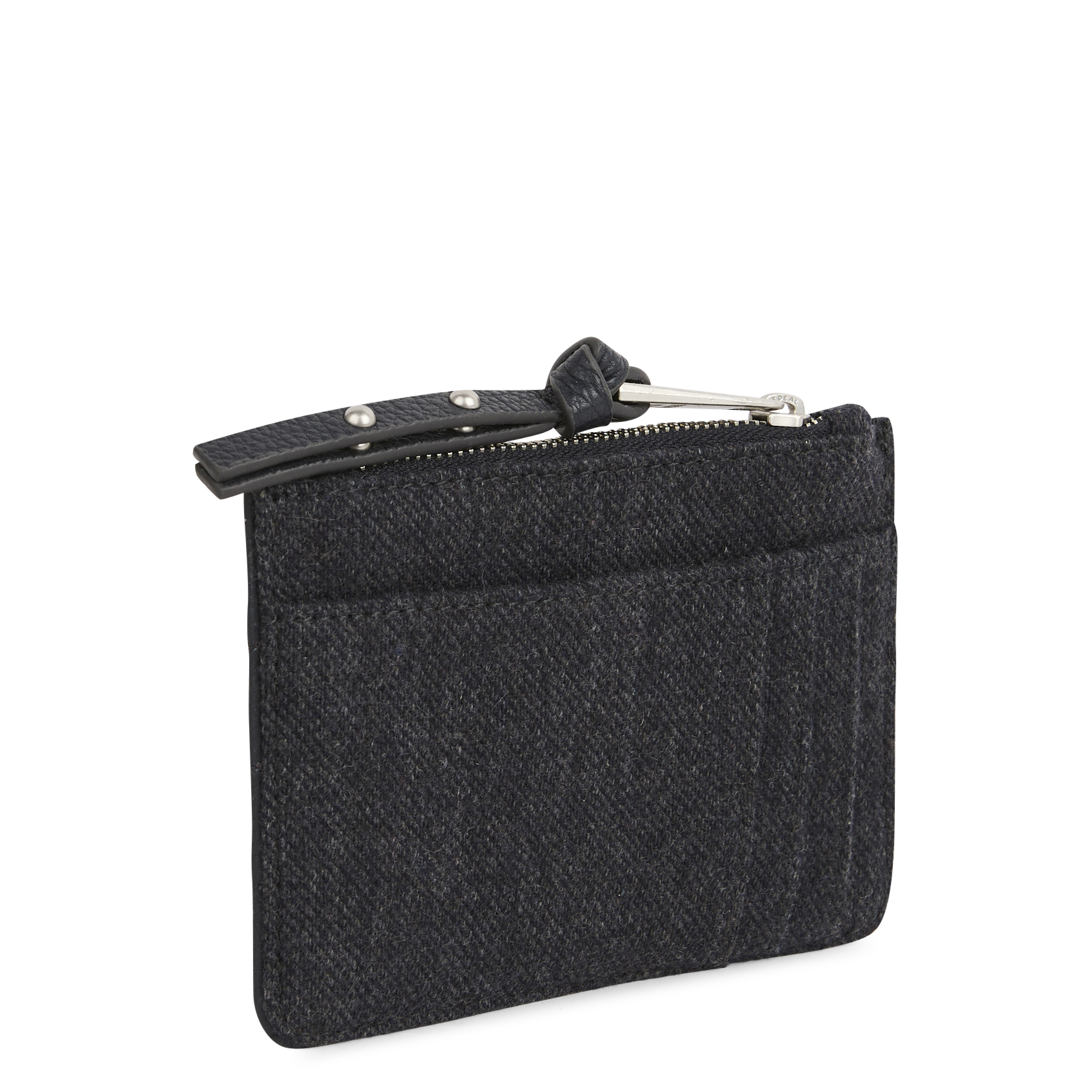 Chevron leather card holder IKKS Blue