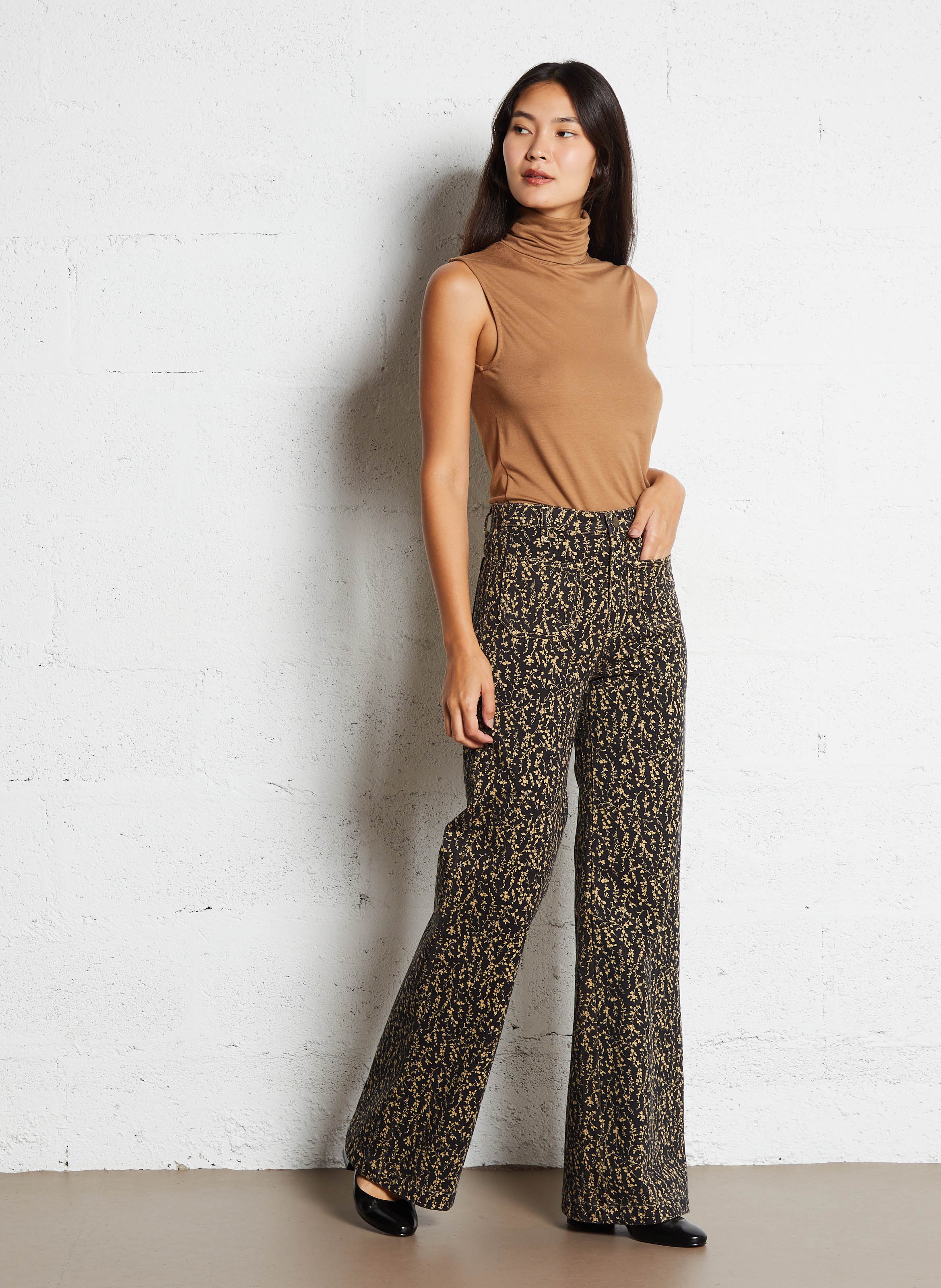 Tee-shirt col montant MAJESTIC FILATURES Beige