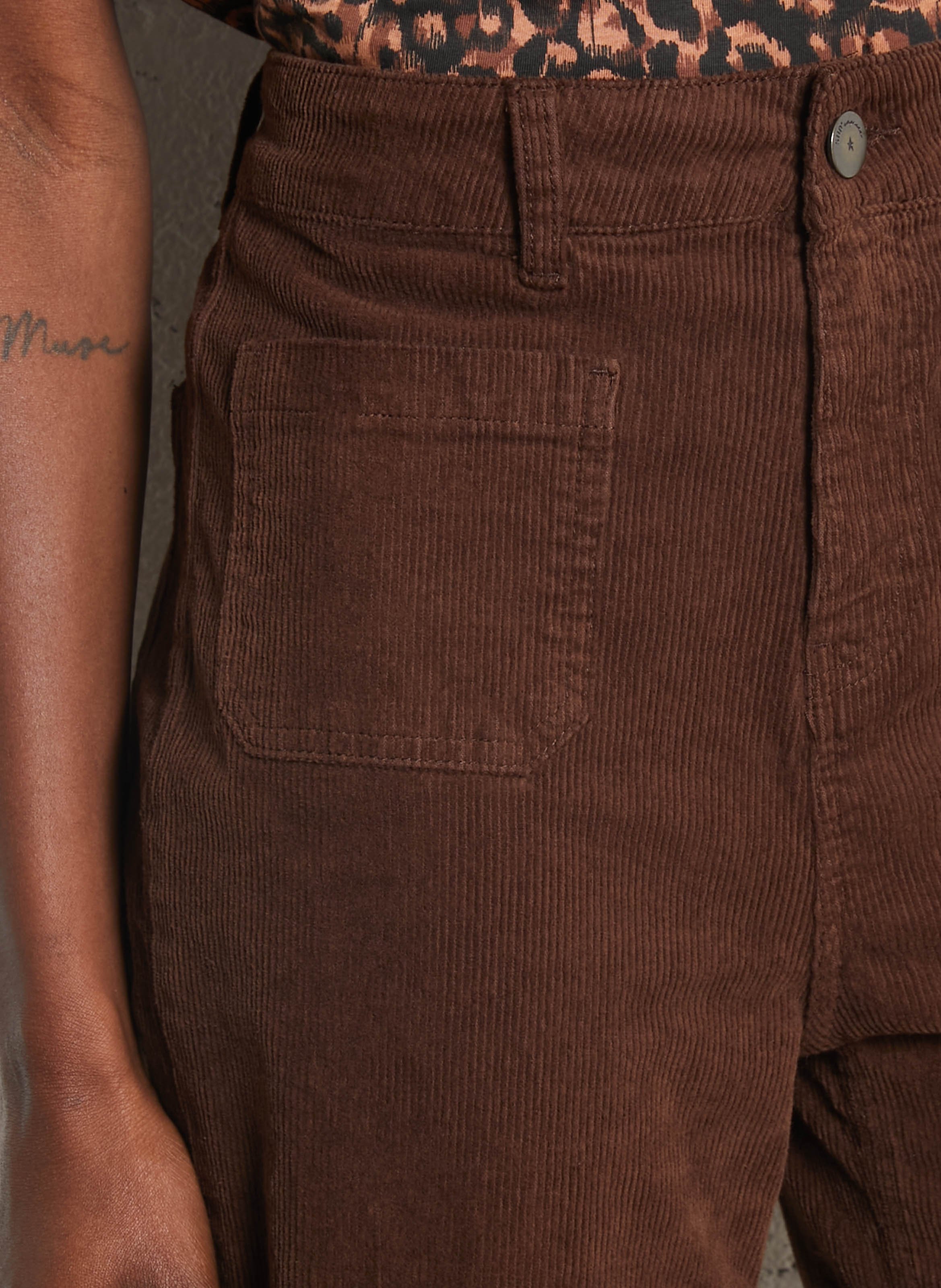 Pantalon large en coton mélangé SUD EXPRESS Marron