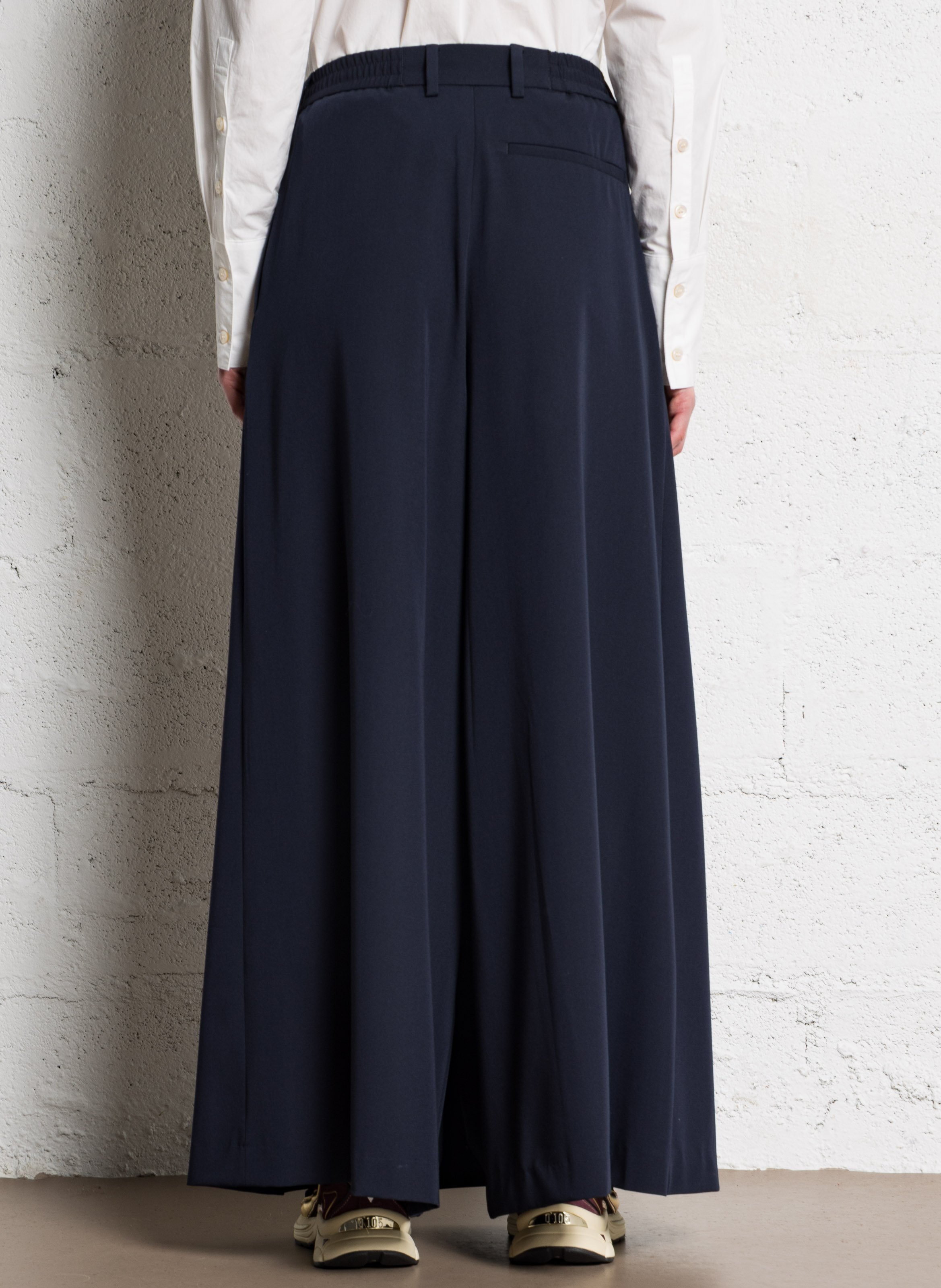 Wijde effen broek met wijde pijpen RUE DE TOKYO Blauw