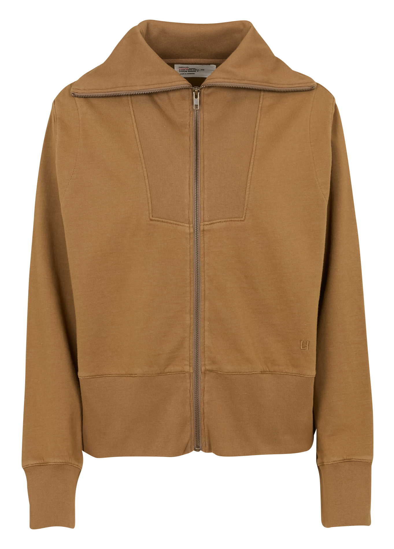 Rechte sweater van biokatoenmix met opstaande kraag LEON & HARPER Bruin