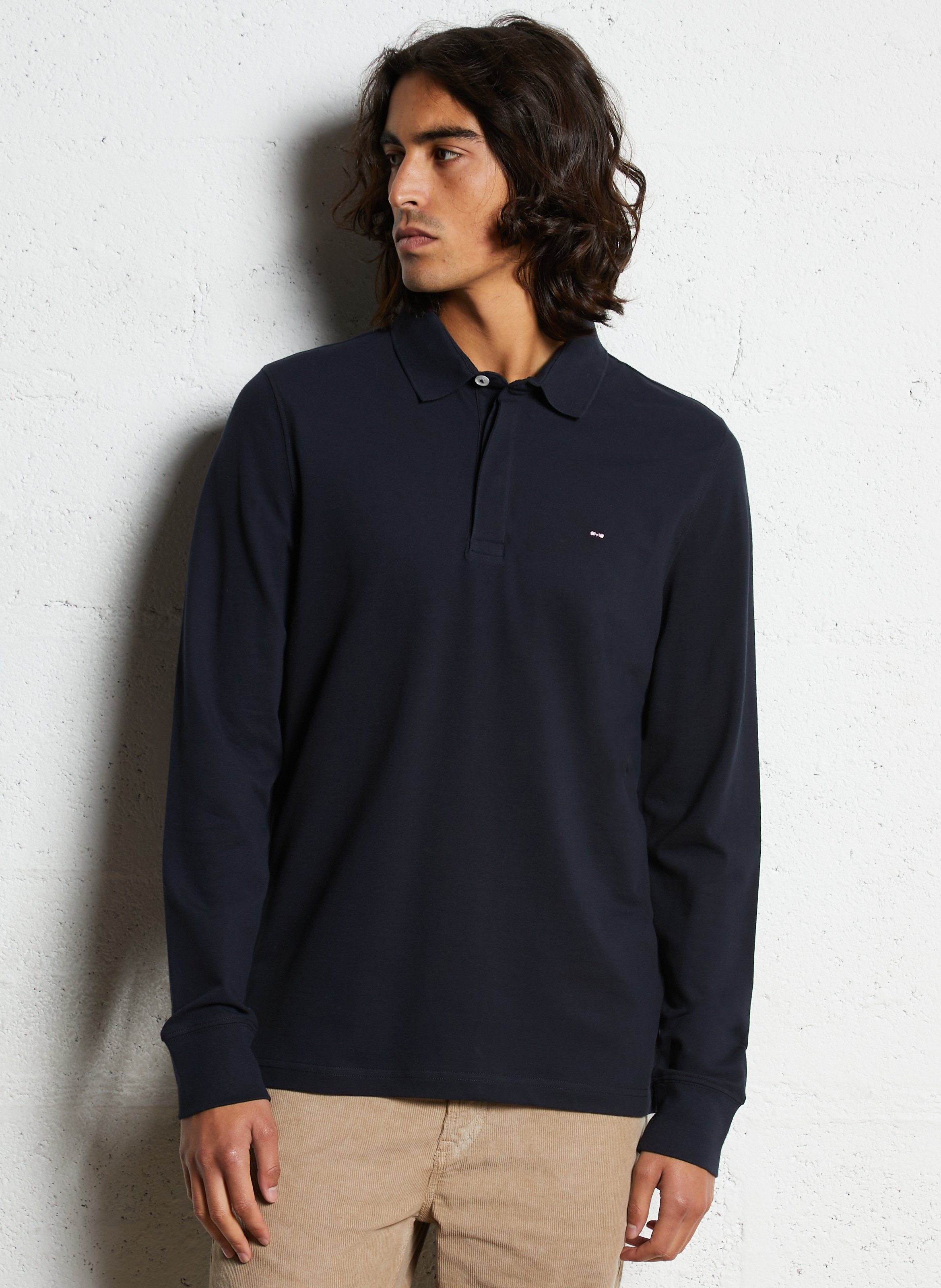 Polo droit en coton mélangé EDEN PARK Bleu