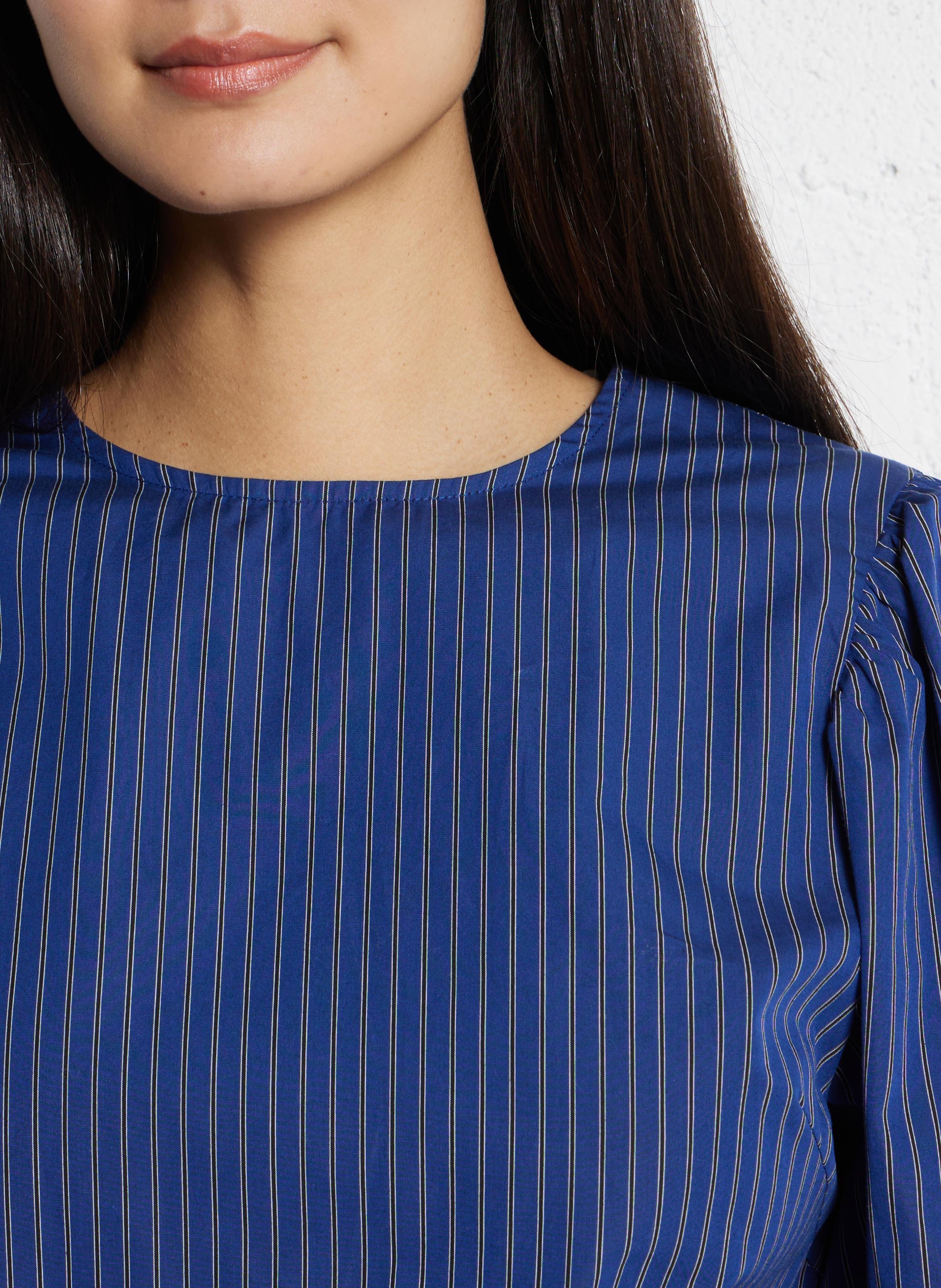 Robe courte col rond en coton THE TINY BIG SISTER Bleu