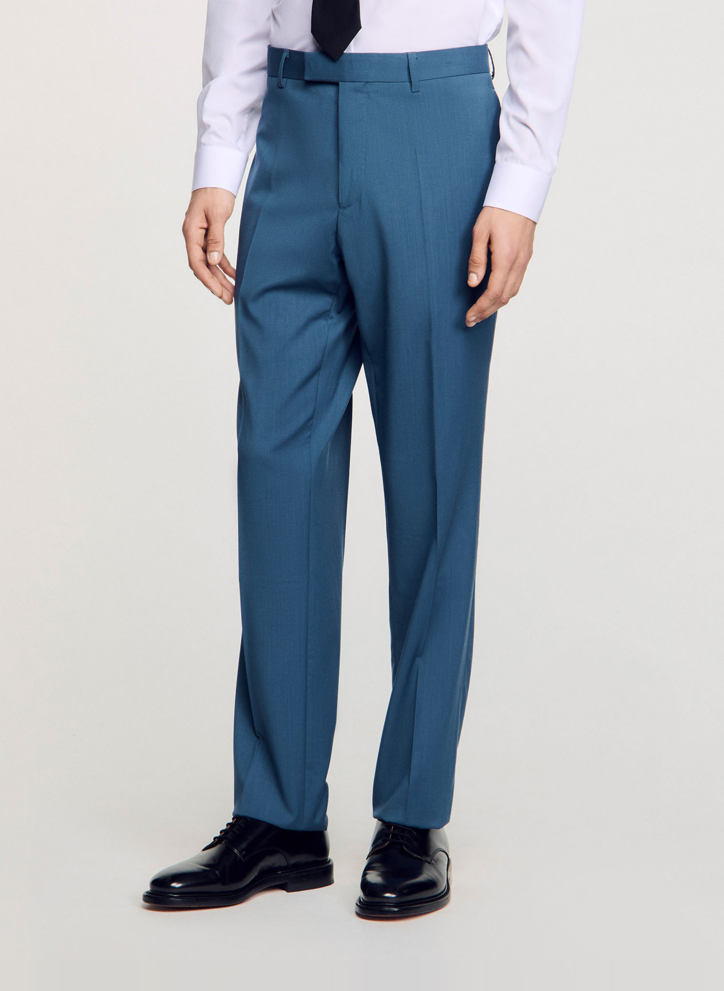 Bandol straight woollen trousers SANDRO Blue