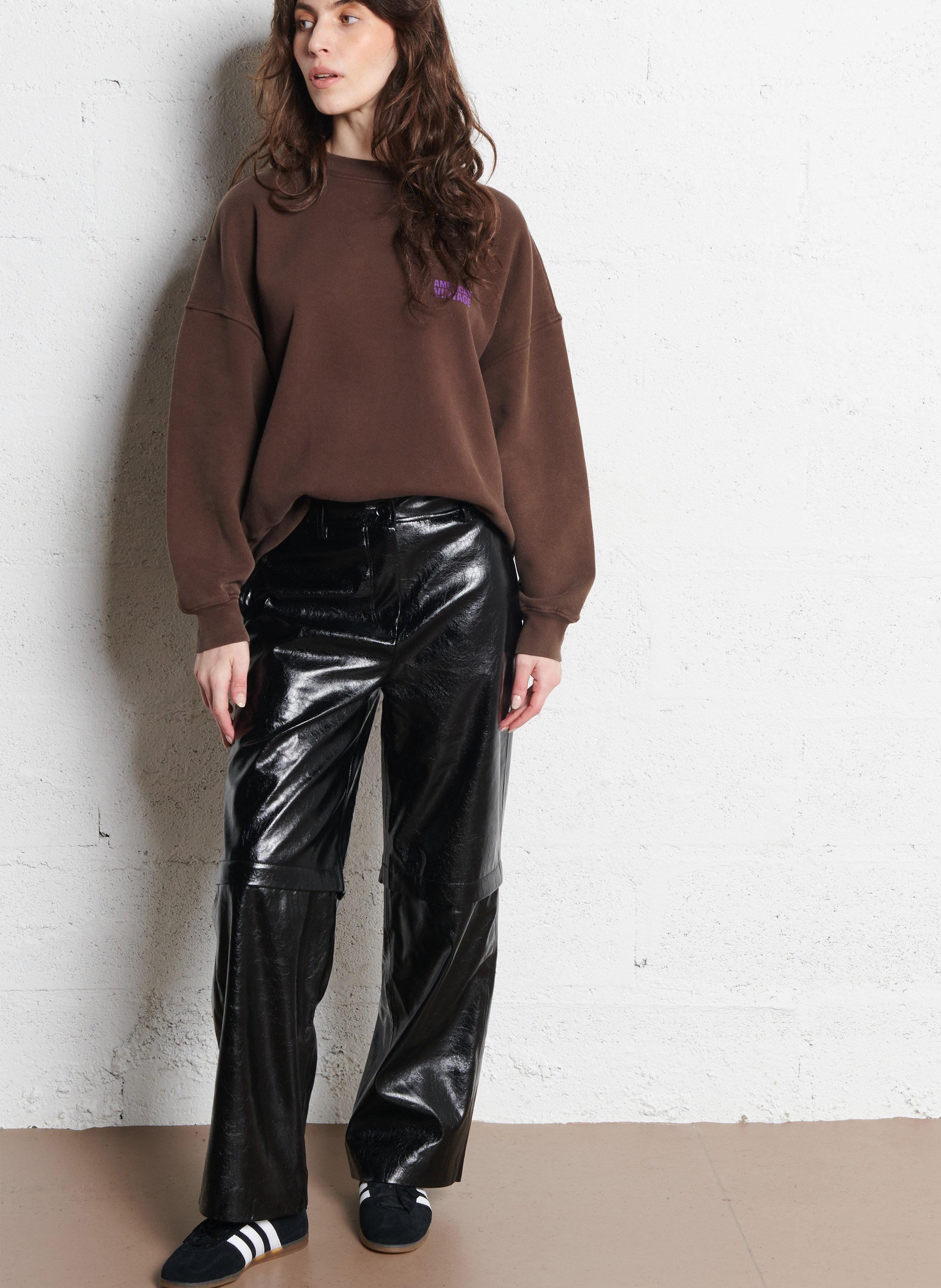 Baskets basses en cuir velours ADIDAS Noir