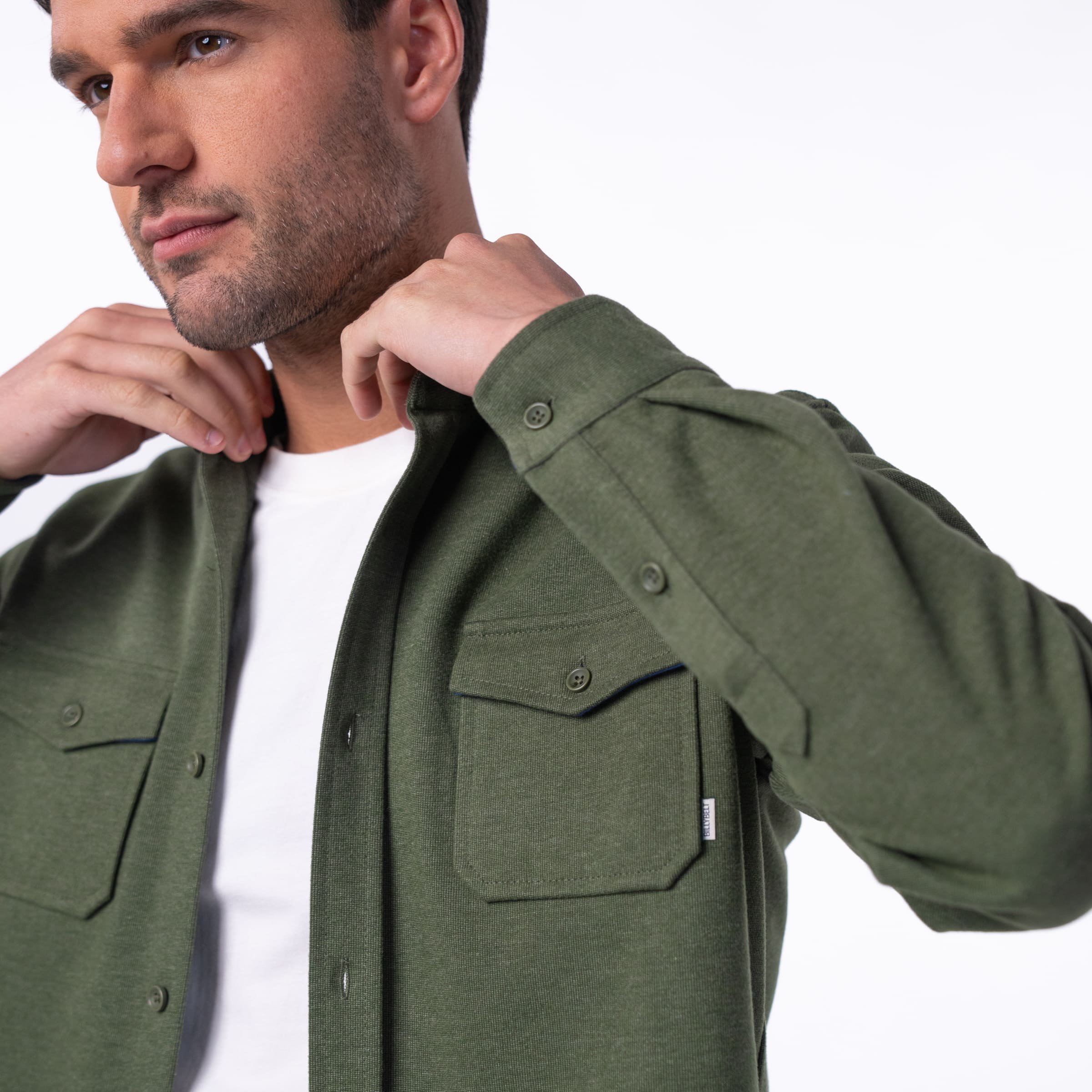 Recycled polyester overshirt Khaki