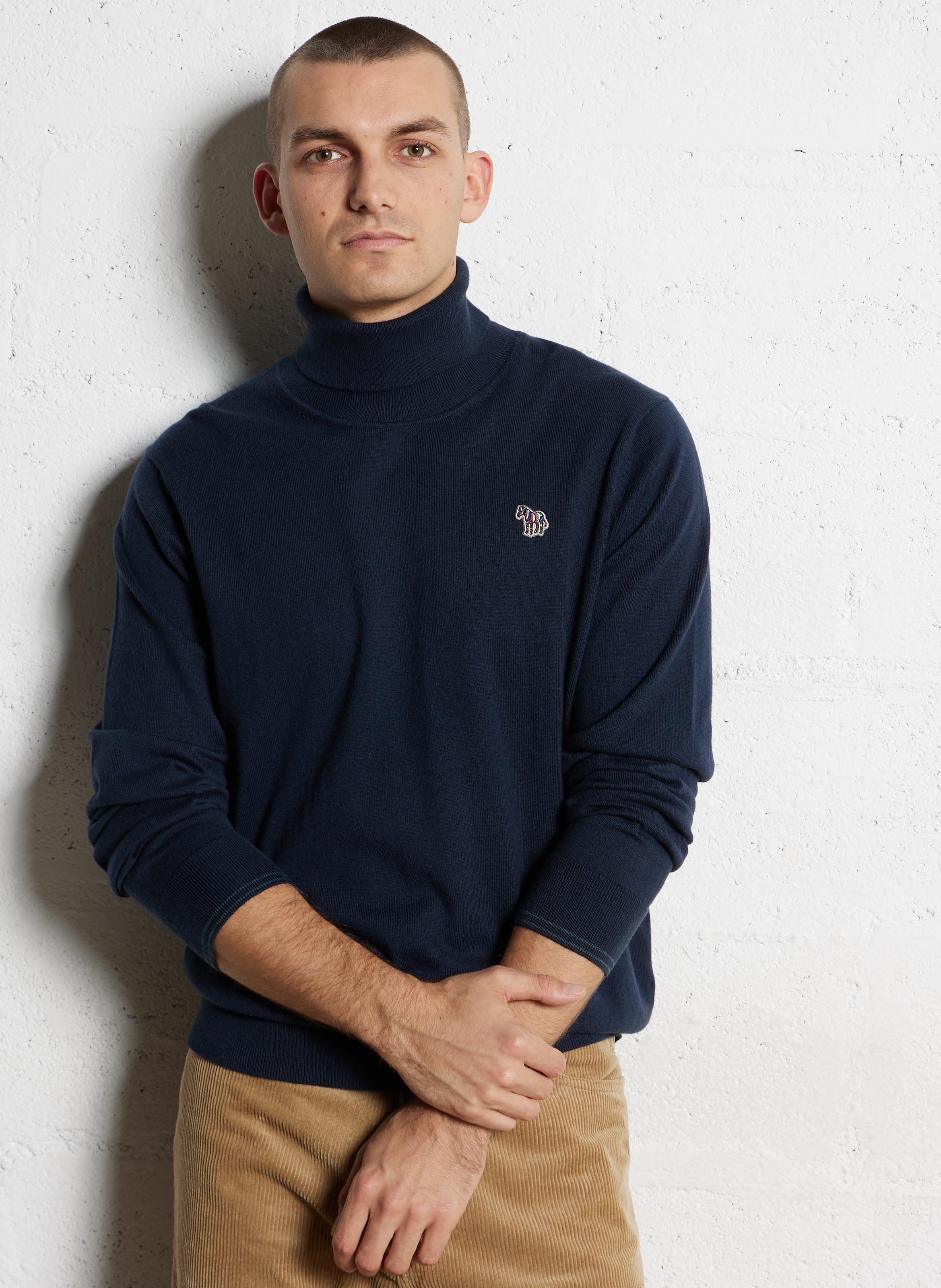 Cotton-blend turtleneck sweater PAUL SMITH Blue