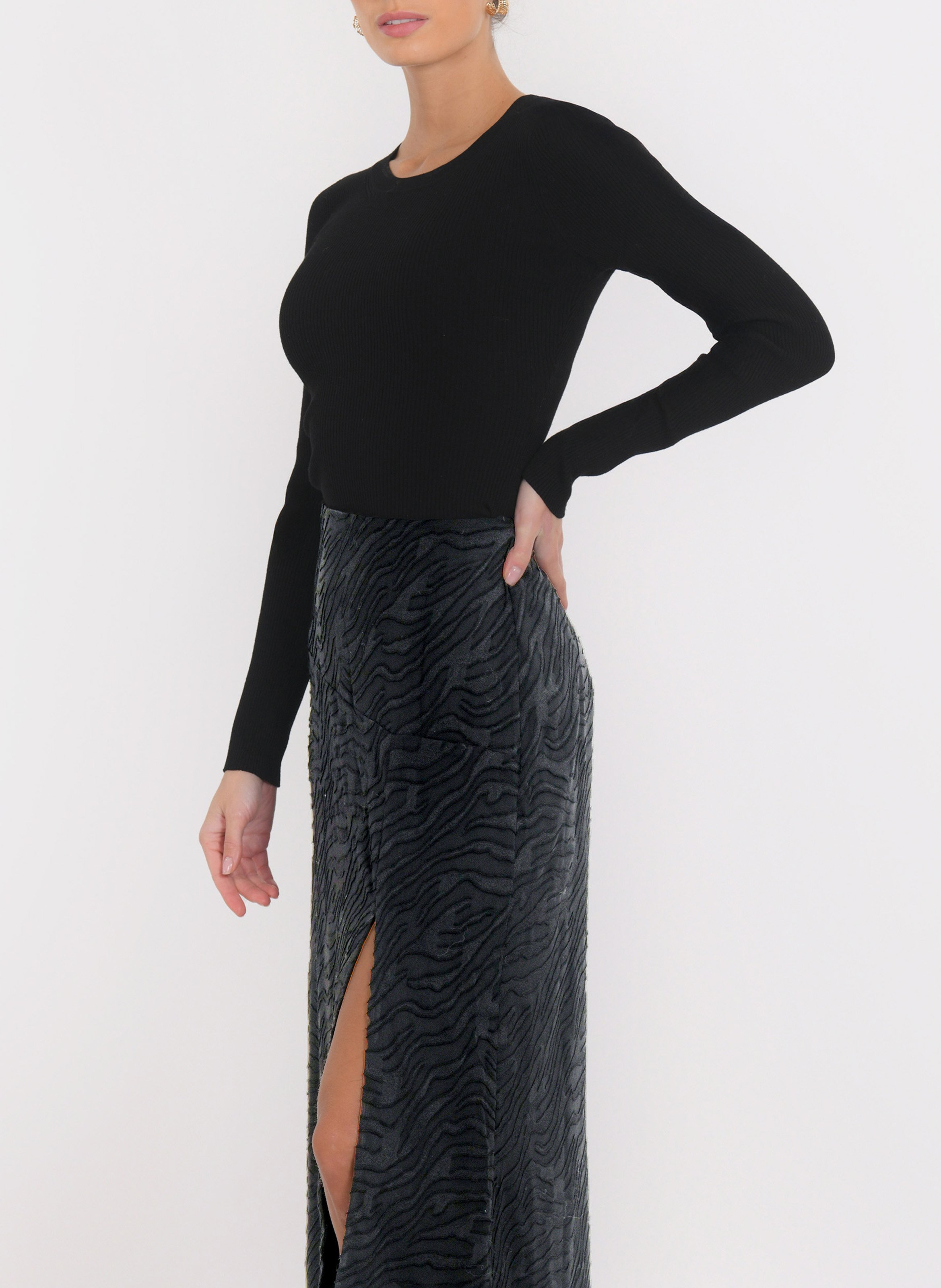 Embroidered midi skirt KOOKAI Black