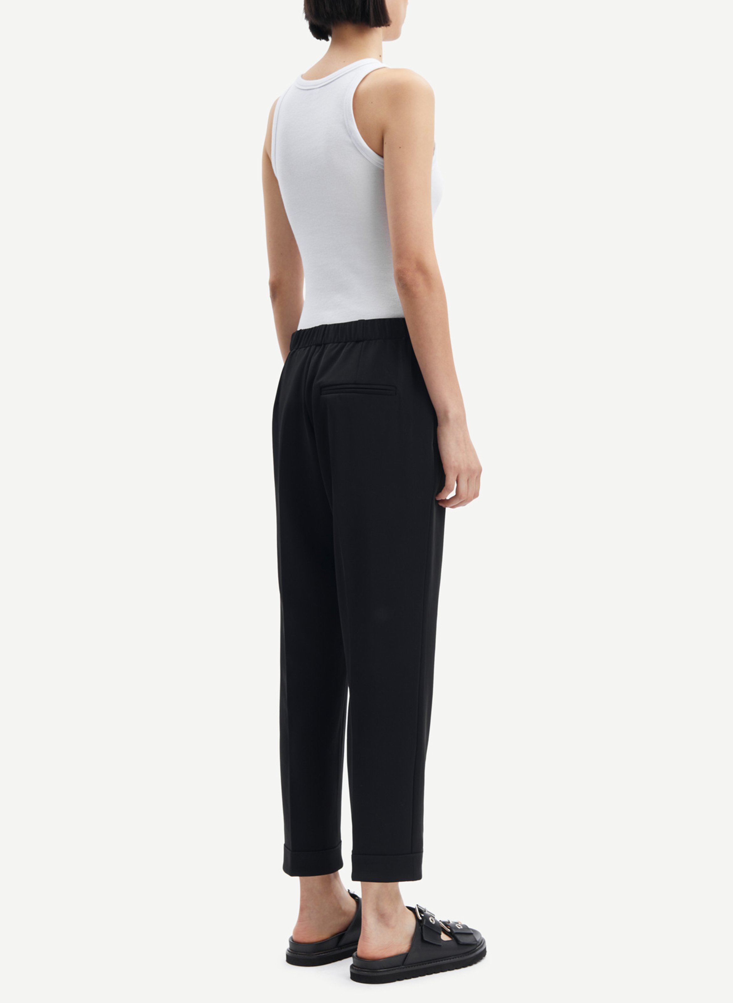 Débardeur col rond côtelé en coton bio SAMSOE SAMSOE Blanc