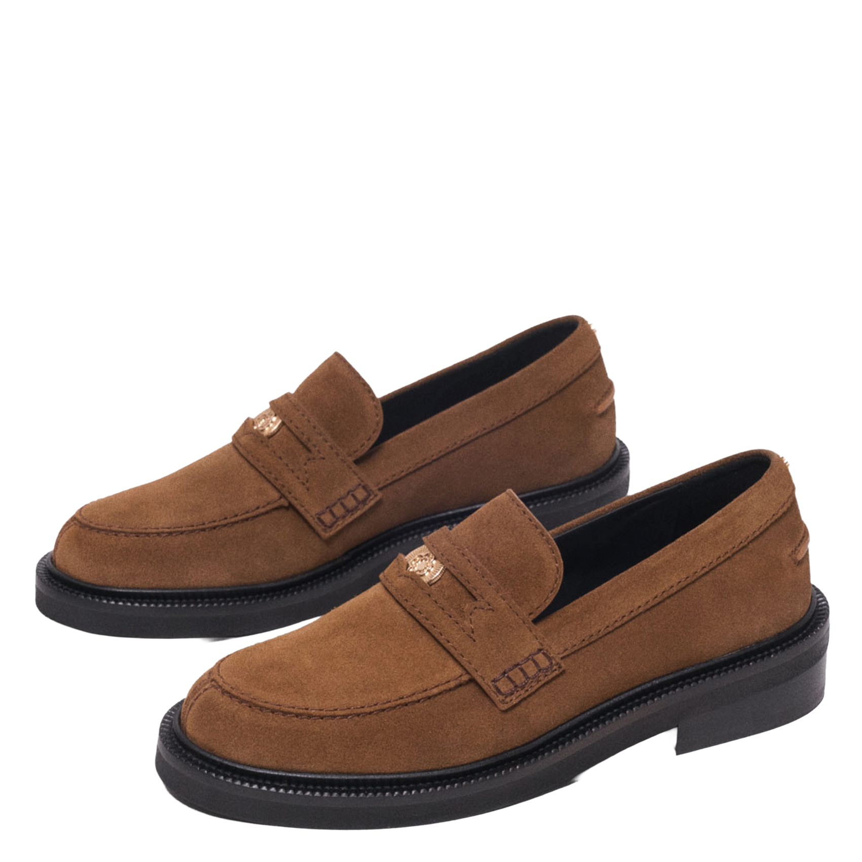 Flat suede moccasins MAJE Brown
