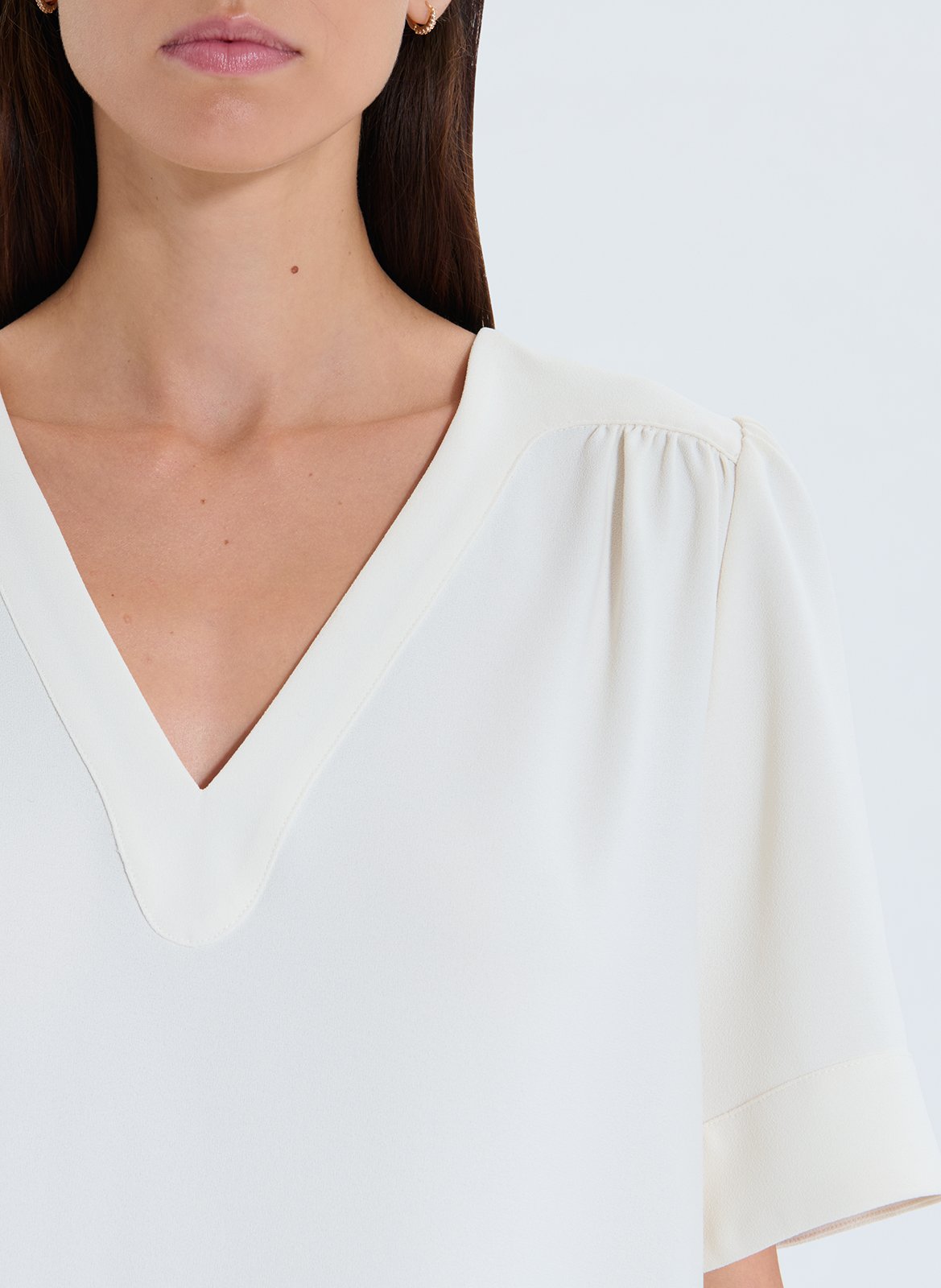 Top oversize col V ZAPA Blanc