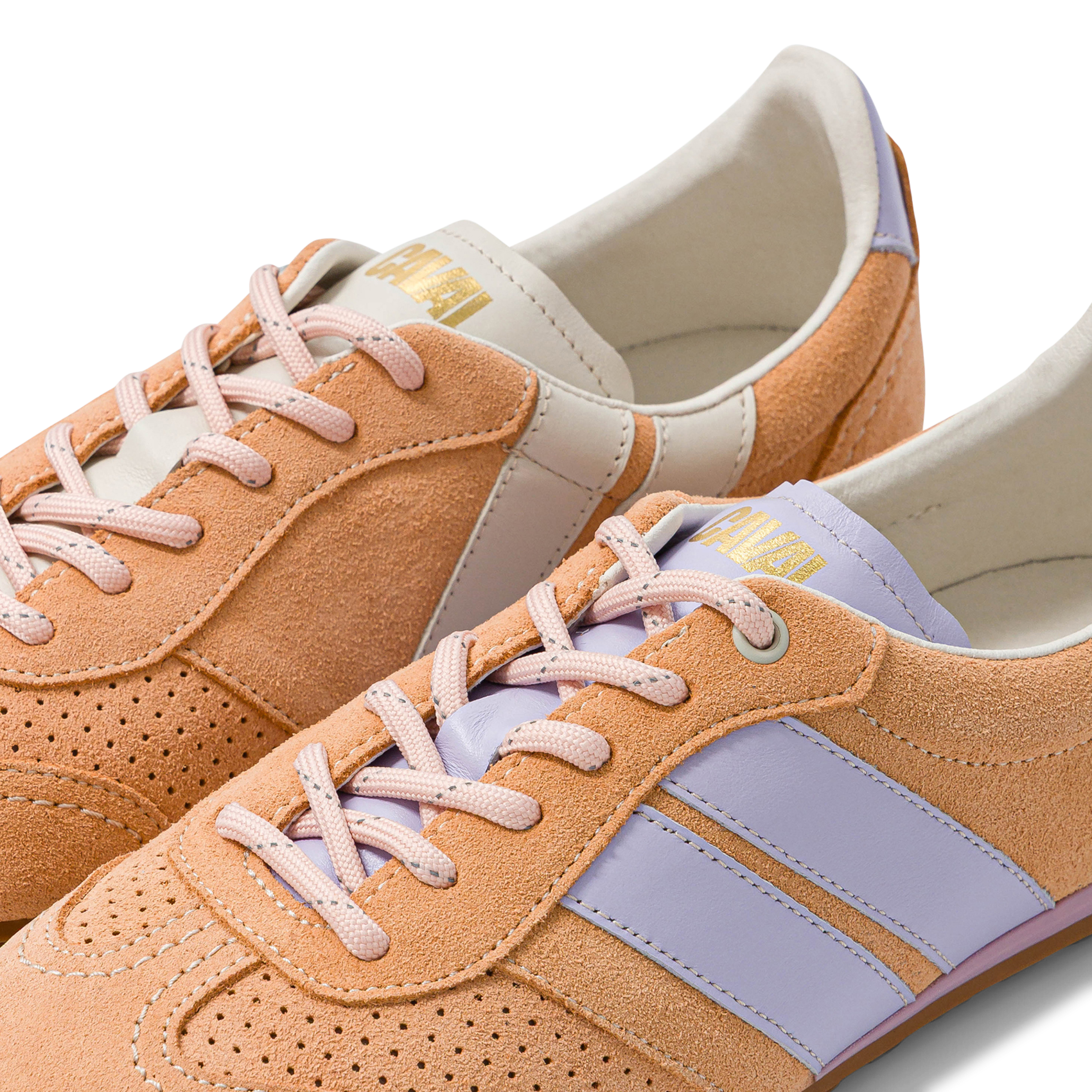 Suede leather low-top sneakers CAVAL Pink