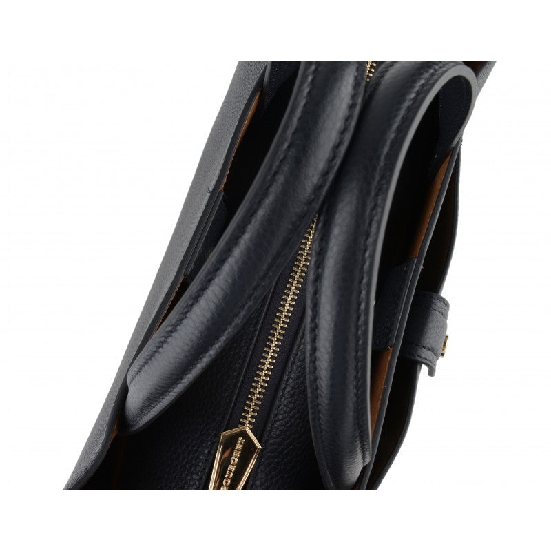 Handbag - cowhide leather POURCHET Blue