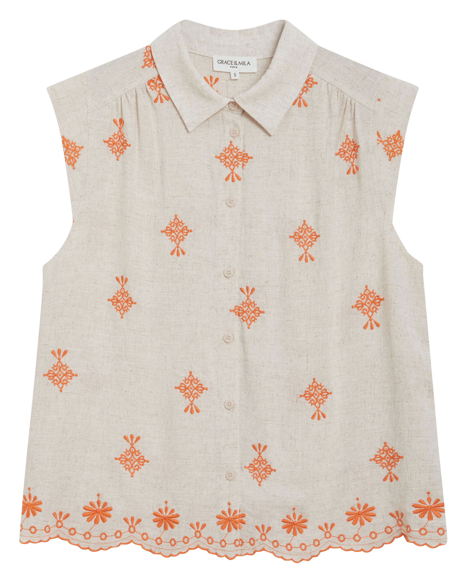 Blouse col classique  GRACE ET MILA Orange