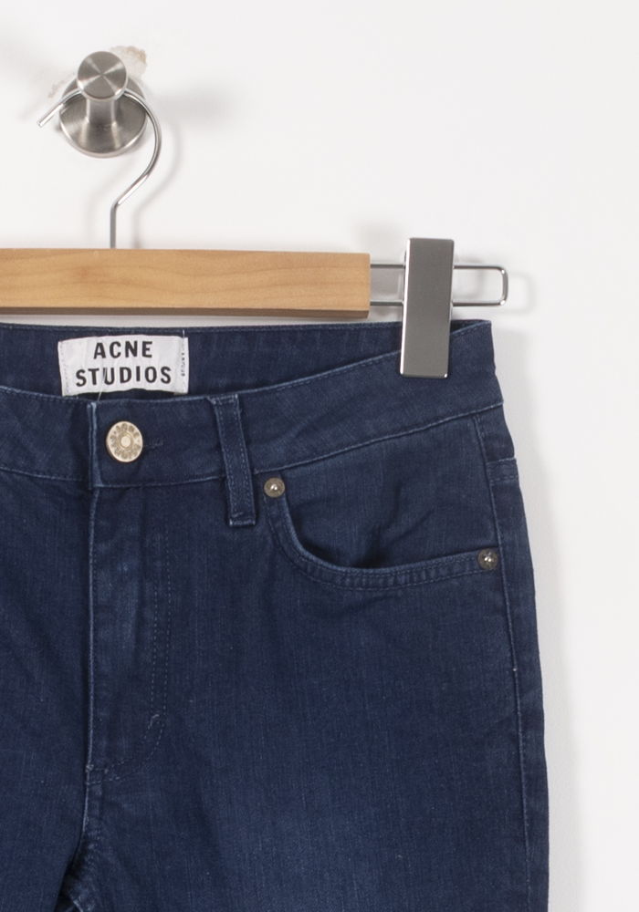 Cropped slim jeans with studs ACNE STUDIOS - Seconde Main Blue