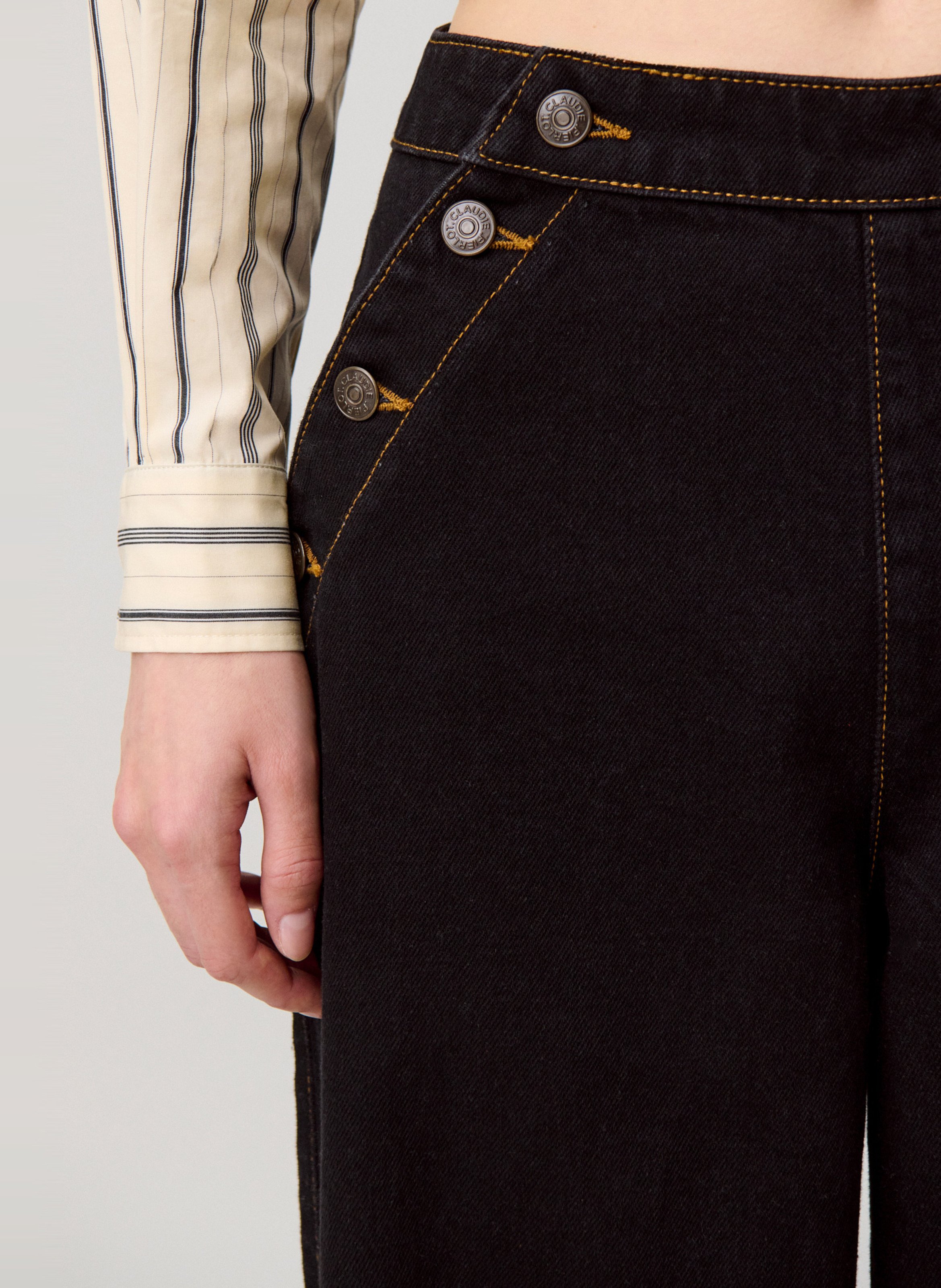 Jean large en coton CLAUDIE PIERLOT Noir