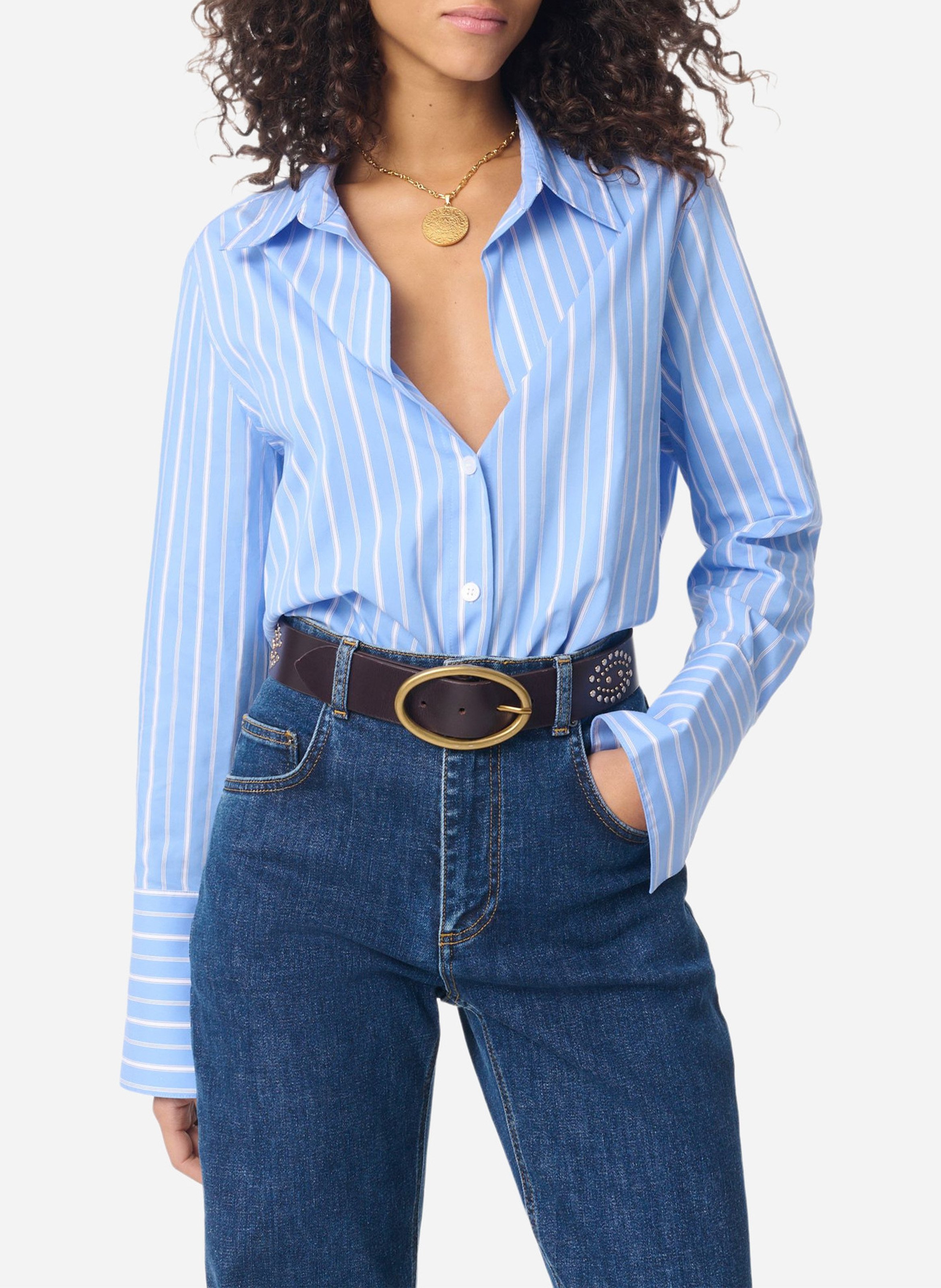 Chemise col classique en coton mélangé VANESSA BRUNO Bleu