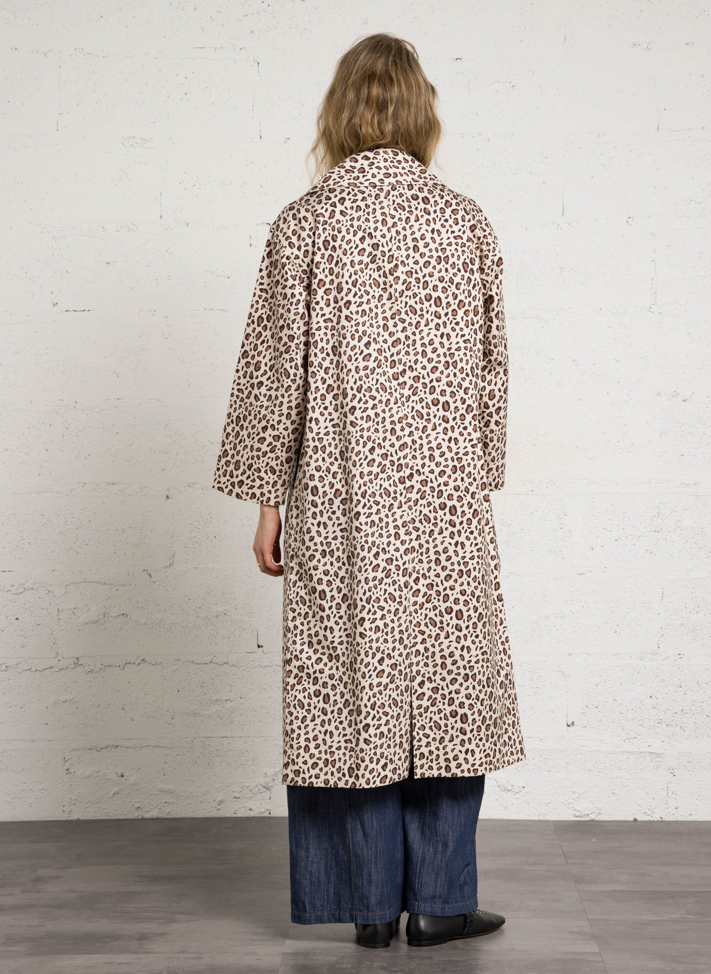 Printed coat with classic collar THE TINY BIG SISTER Beige