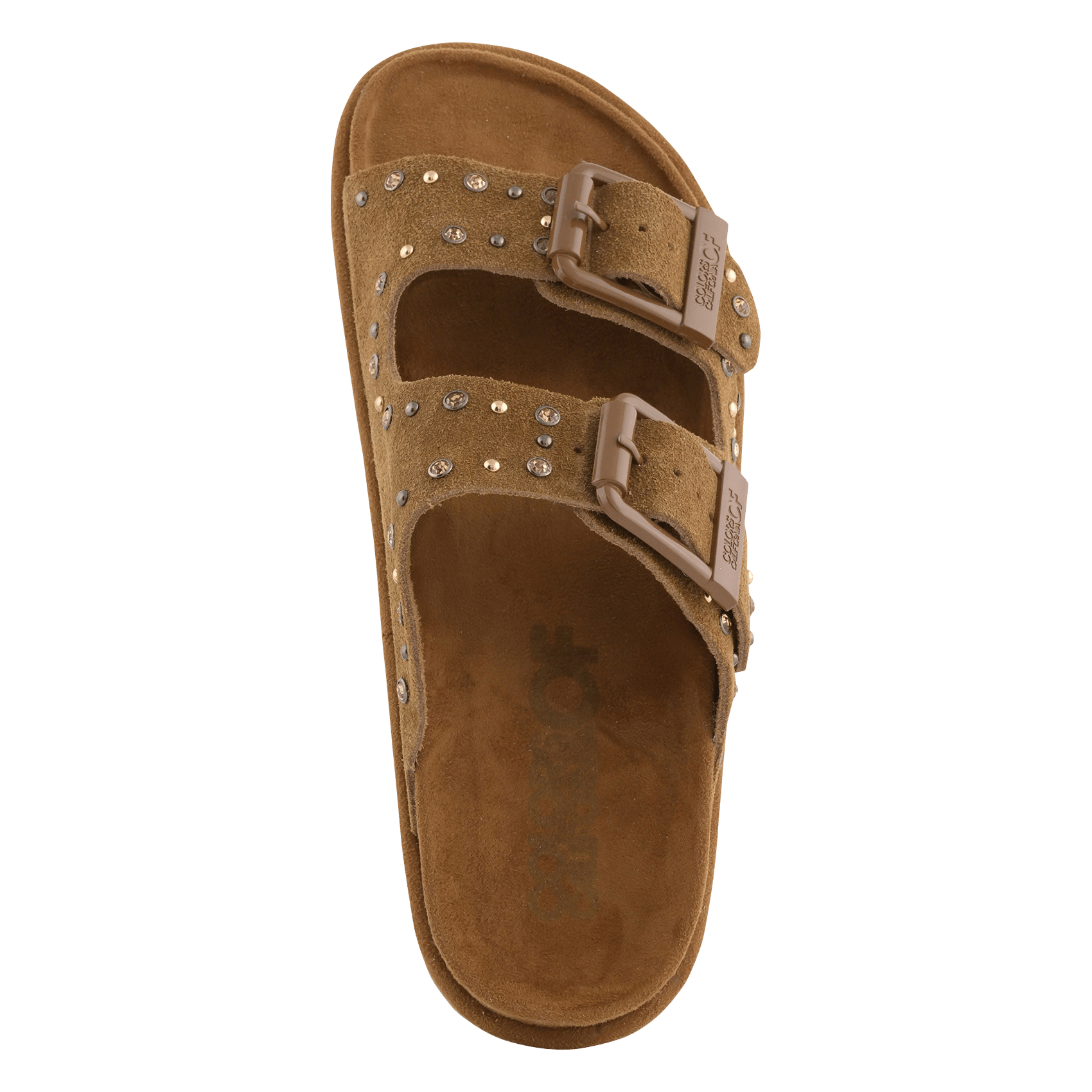 Sandales plates en cuir velours COLORS OF CALIFORNIA Beige