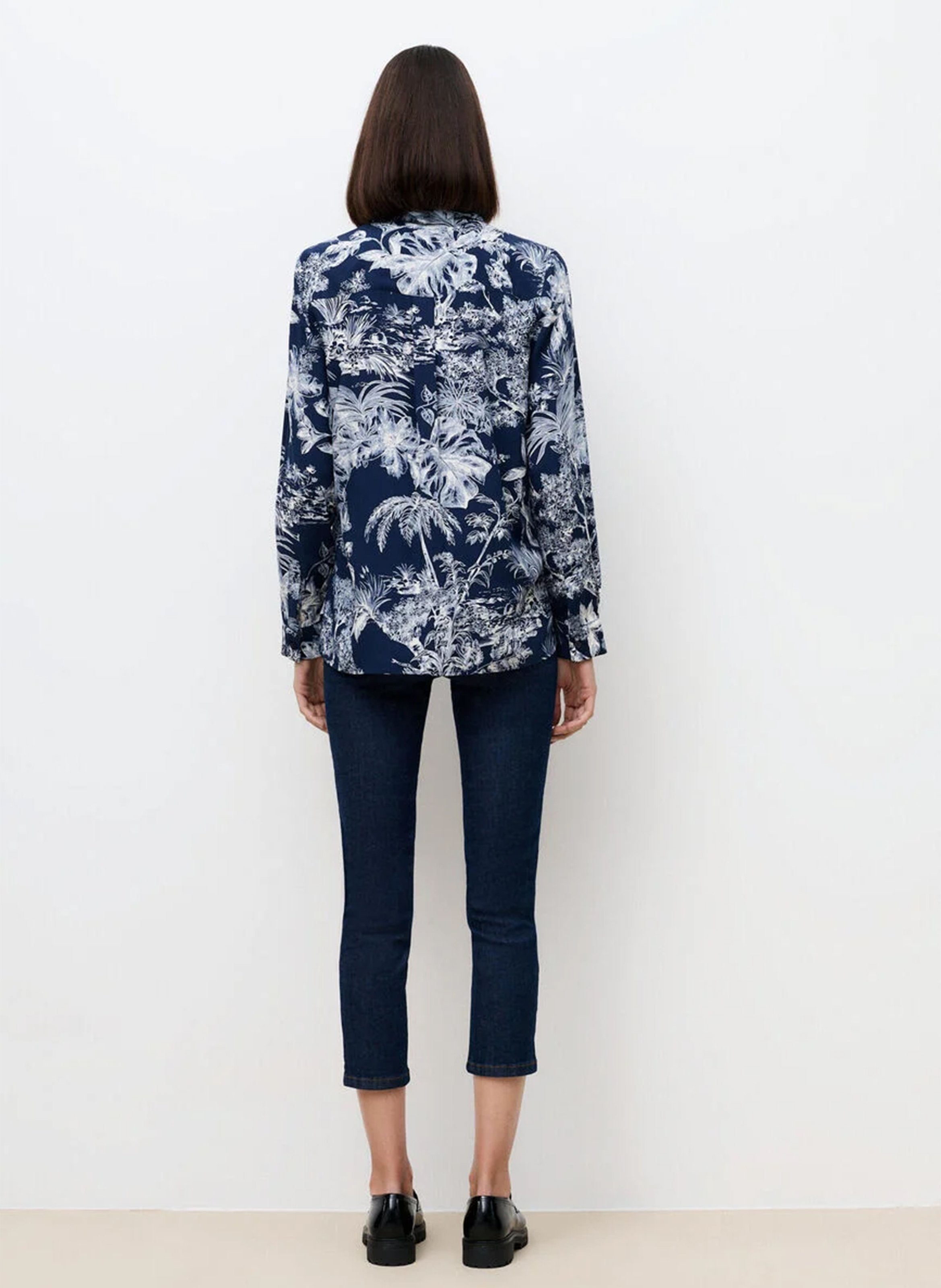 Chemise droite col classique imprimée CAROLL Bleu