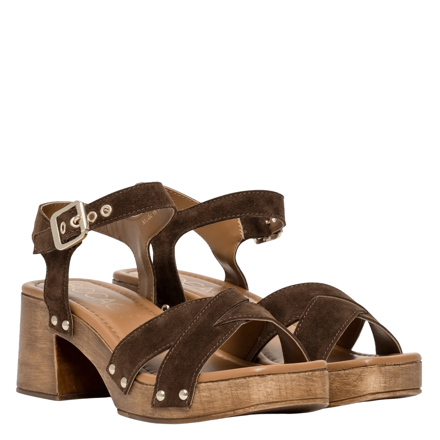 Sandalen aus Veloursleder, mit Absatz BOCAGE Braun