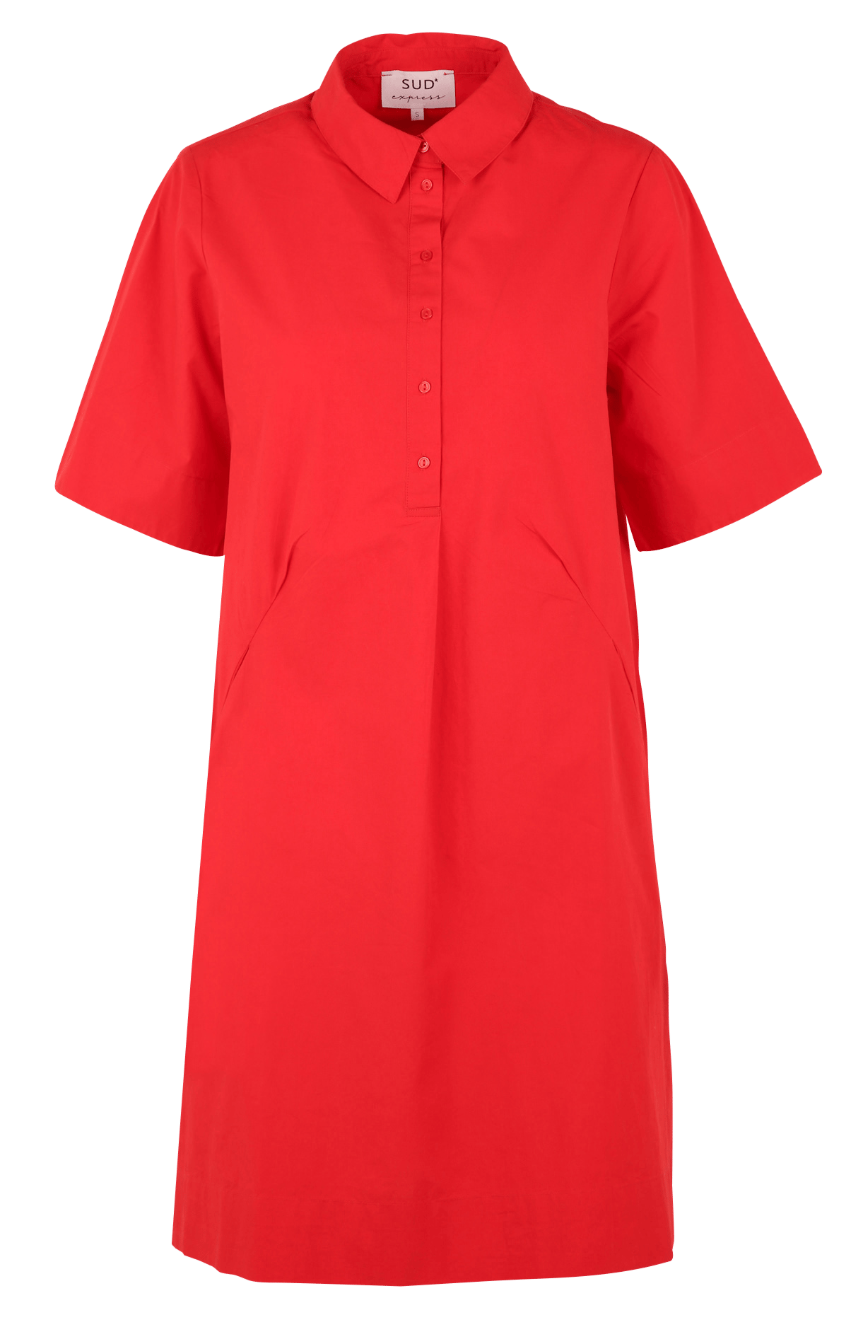 Ausgestelltes Baumwoll-Kurzkleid mit klassischem Kragen SUD EXPRESS