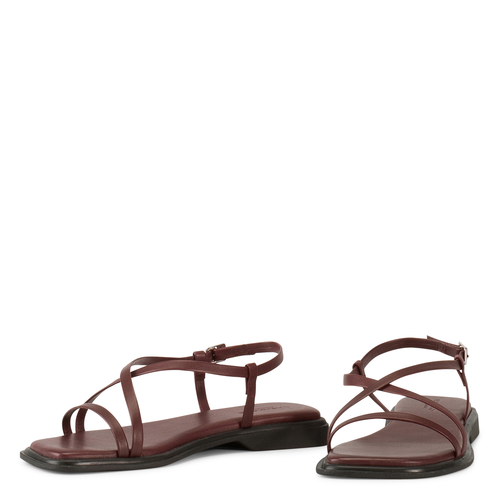Aouda flat leather sandals VAGABOND Red