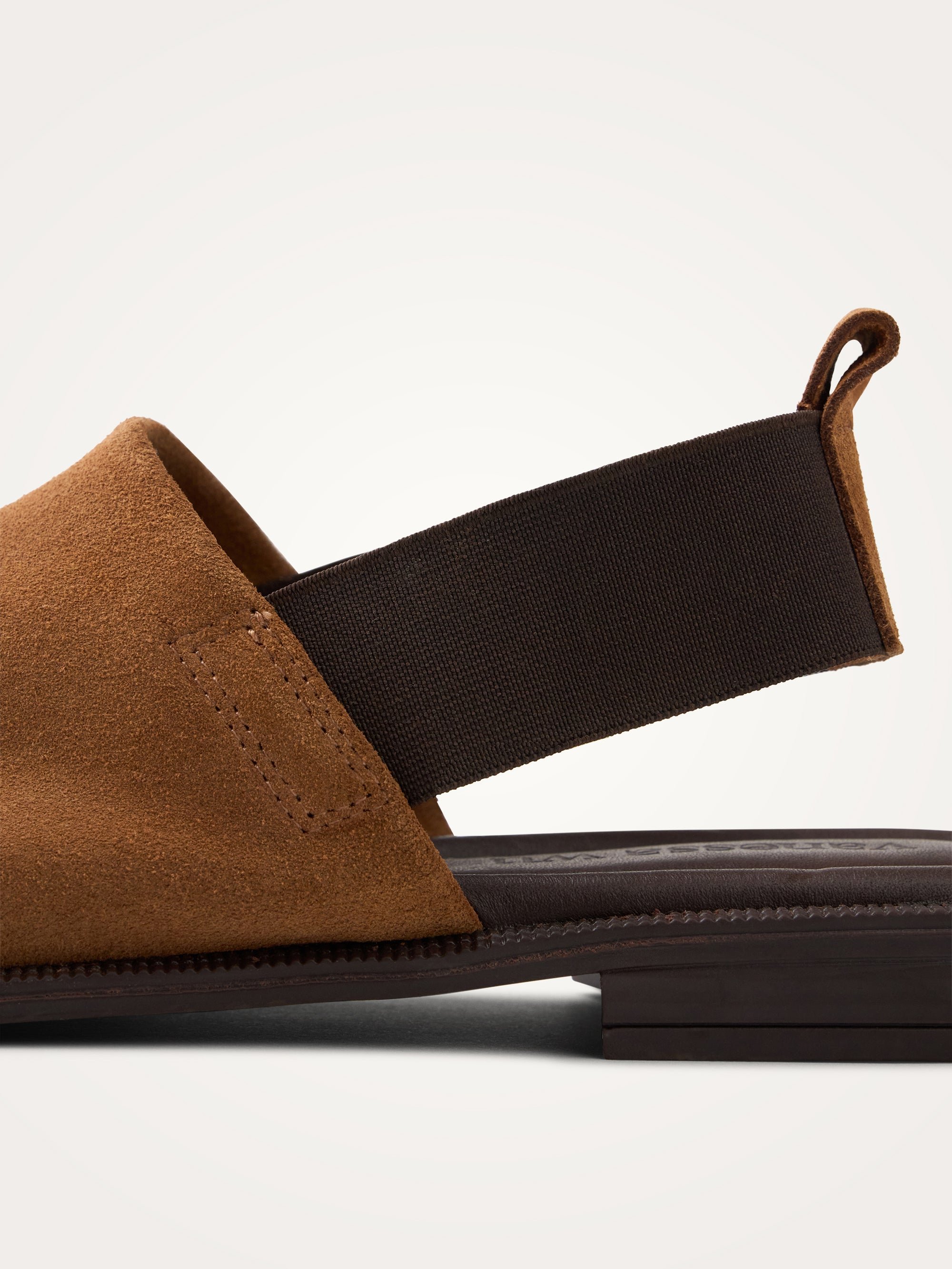 Suede mules with elastic strap VANESSA WU Beige