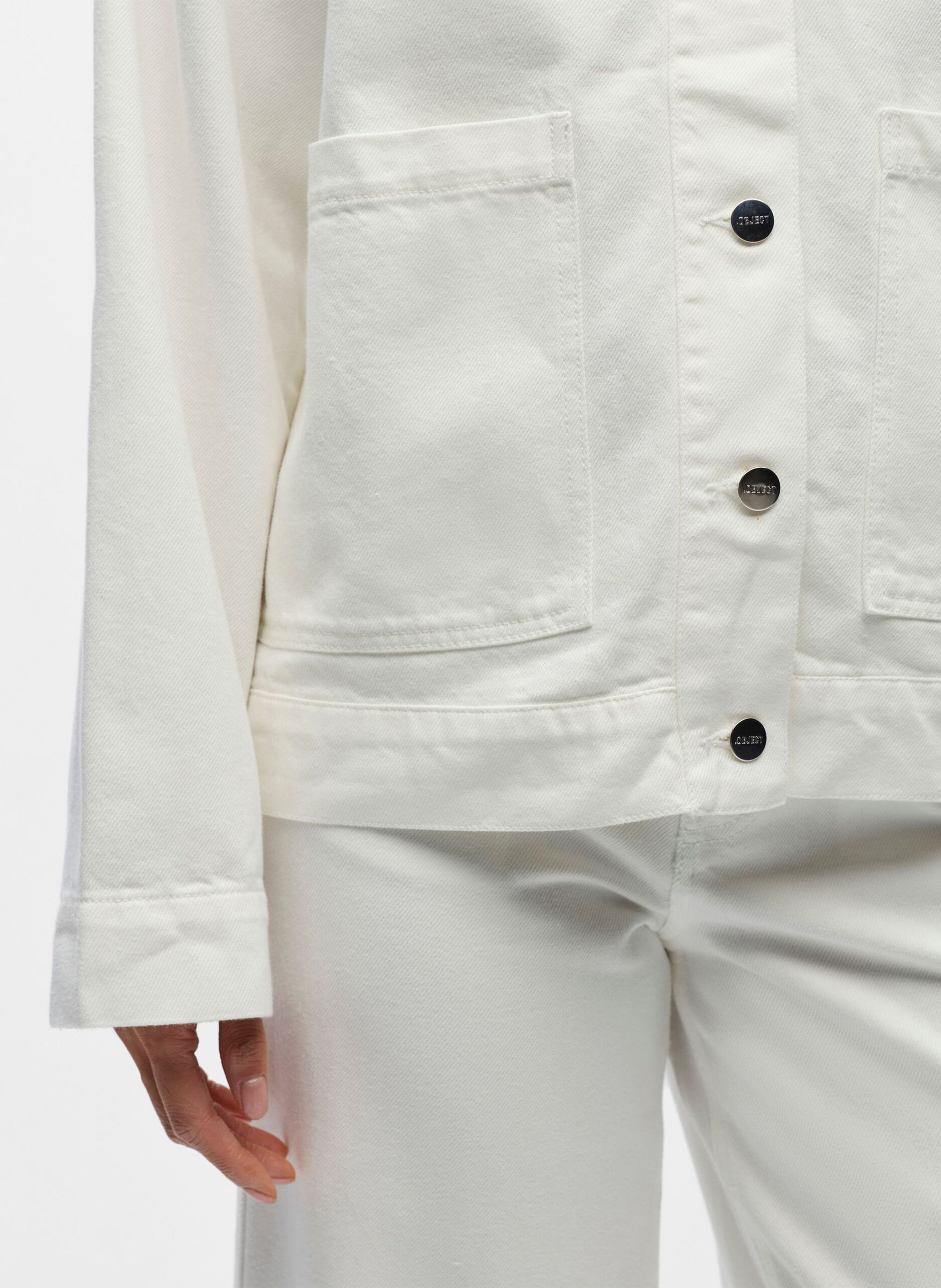 Surchemise oversize col classique en coton bio mélangé OBJECT Beige