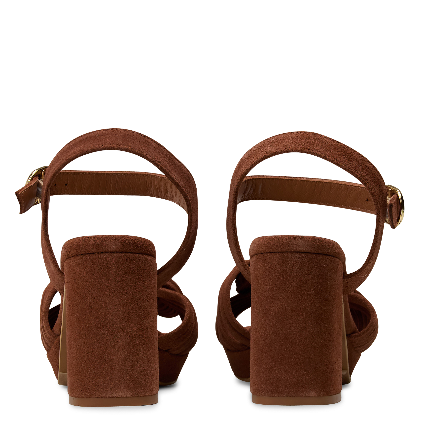 Sandales à talons en cuir velours MAISON 123 Rouge