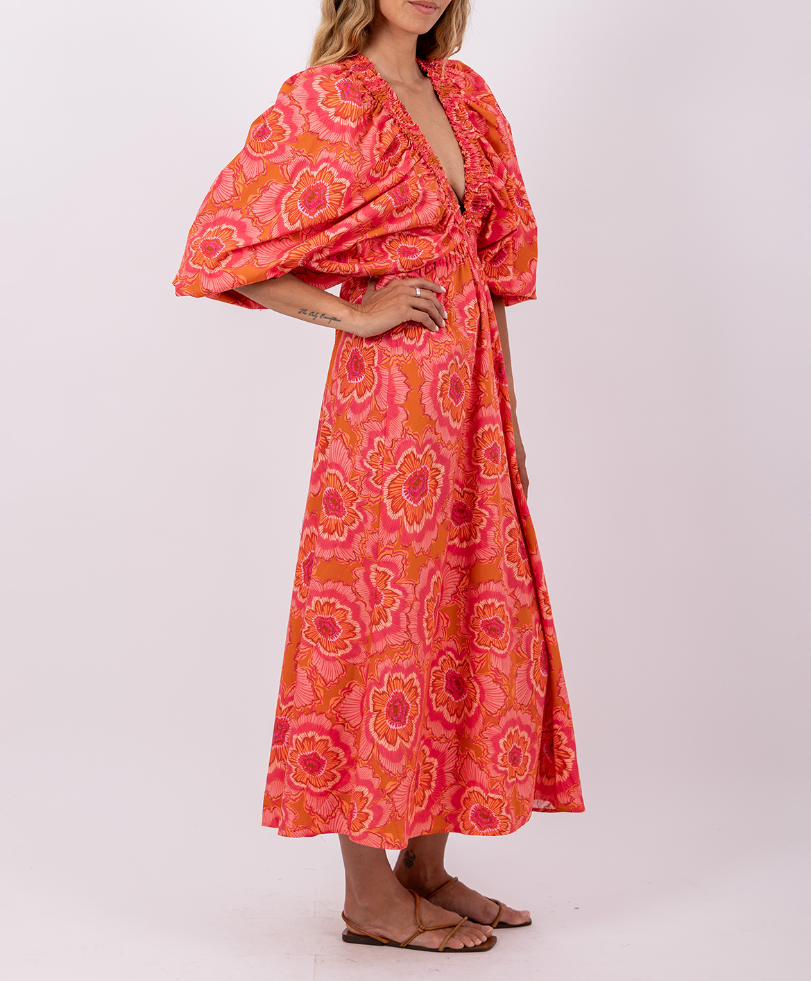 Kleid aus Materialmix  SUNDRESS Rosa