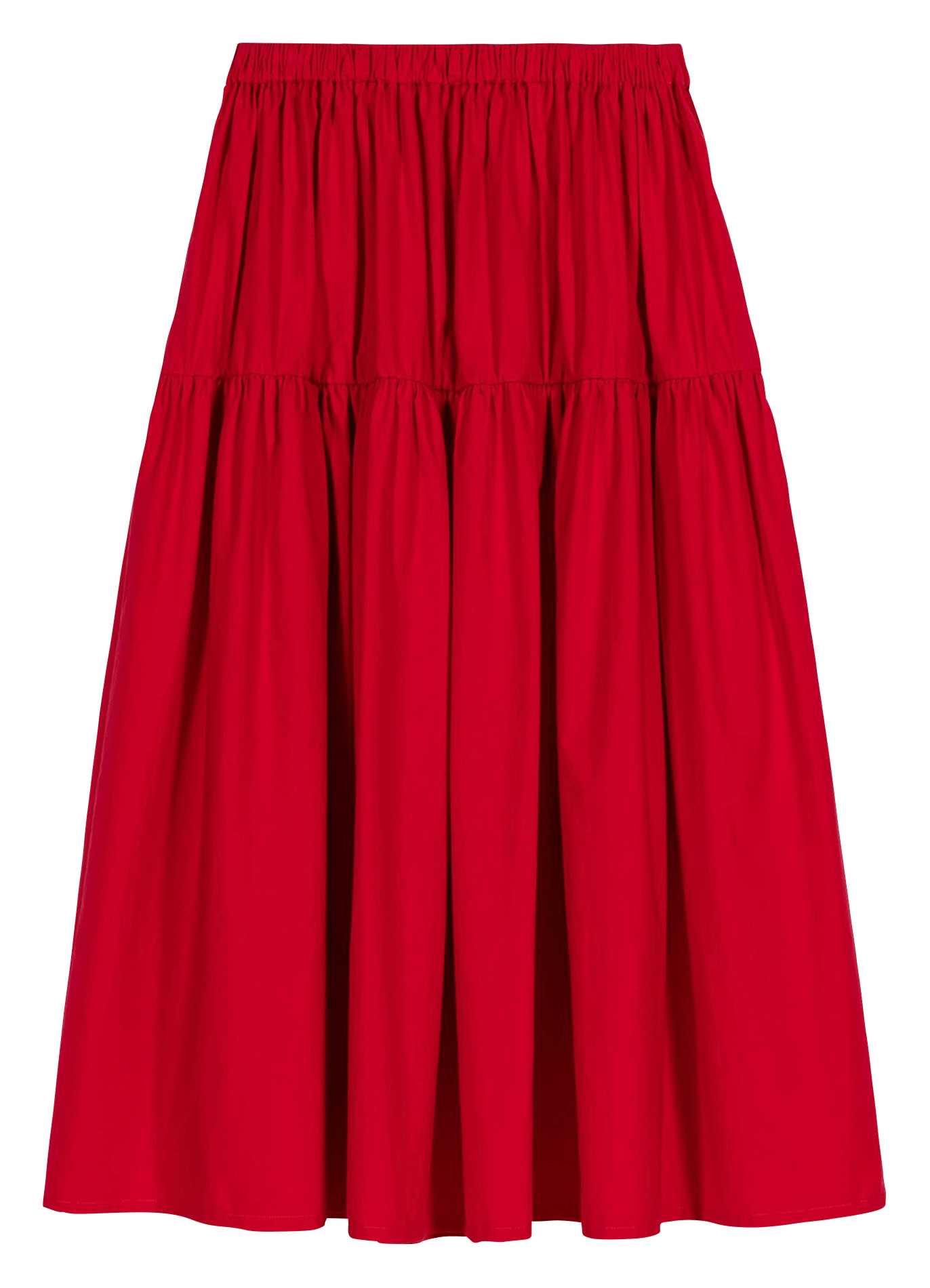 Jupe midi évasée en coton mélangé MAJE Rouge