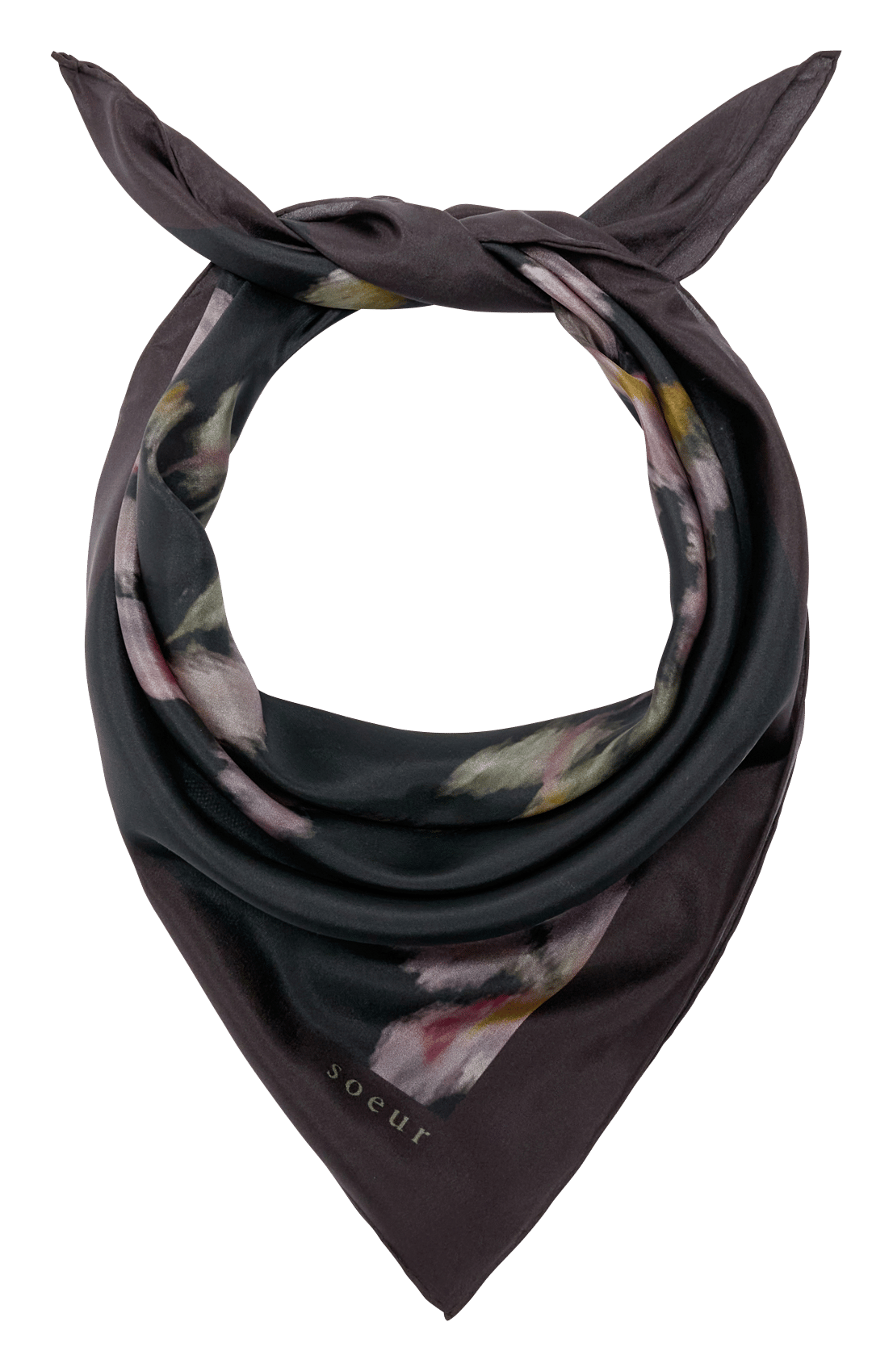 Printed silk scarf SOEUR Grey
