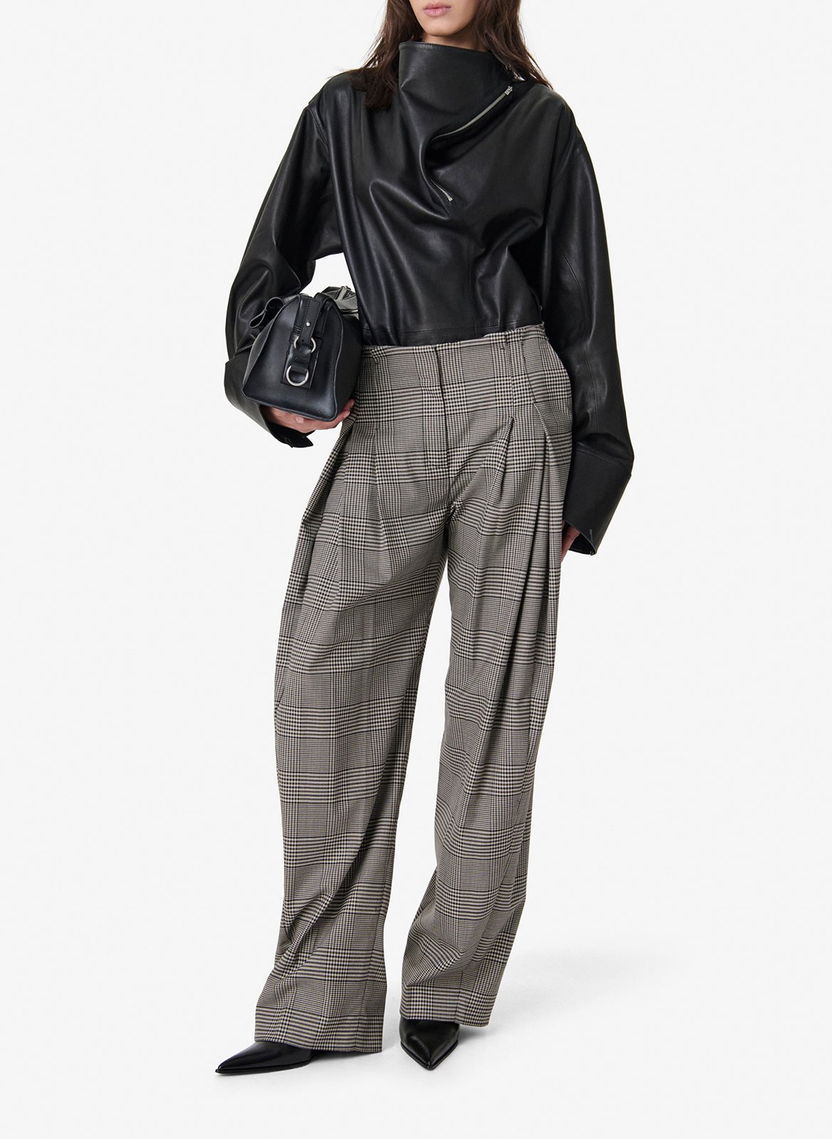 Pantalon à carreaux IRO Marron