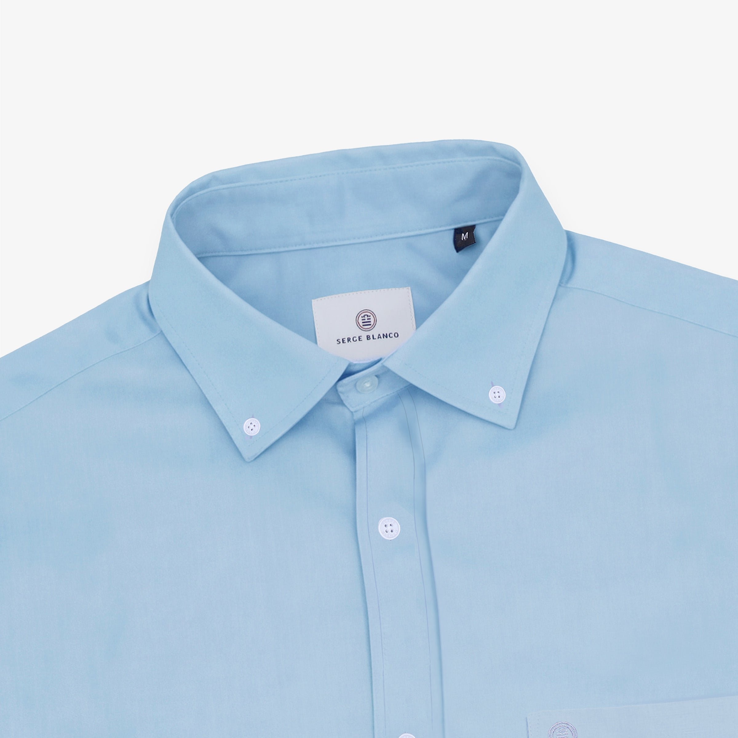 Chemise bleue à manches longues en coton SERGE BLANCO Bleu