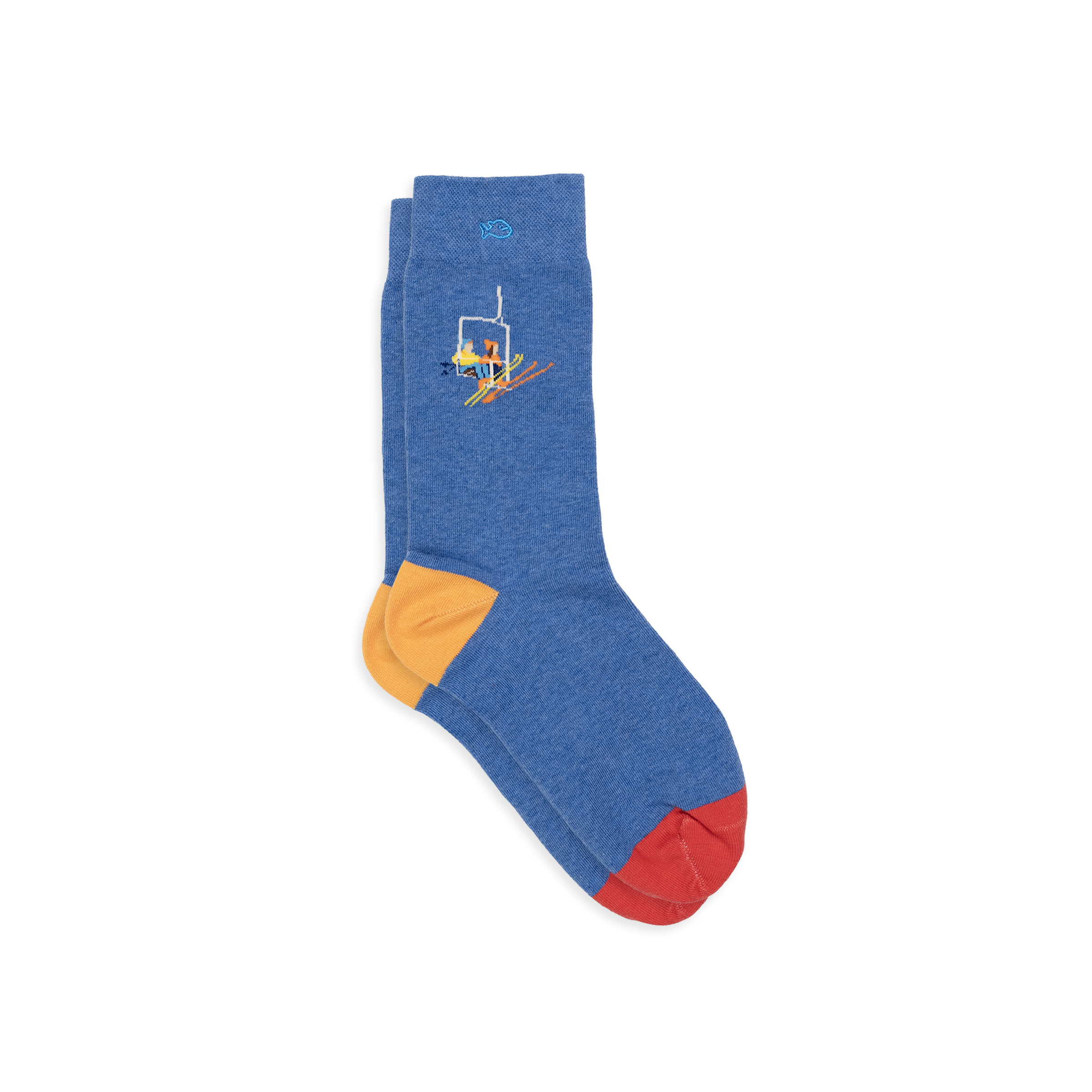 Combed Cotton Socks with Patterns BILLYBELT Blue