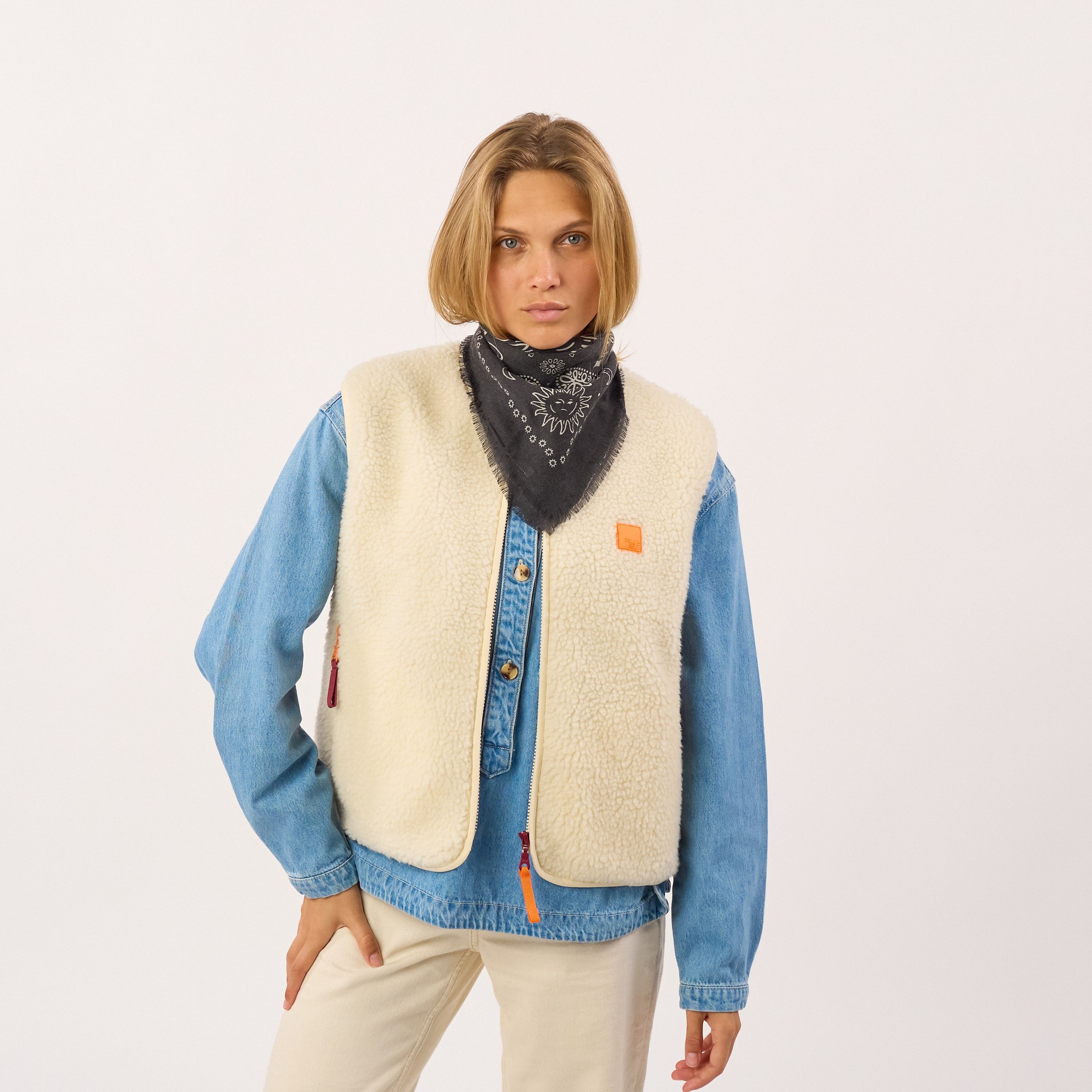 Small wool scarf alice | Grey BILLYBELT Women