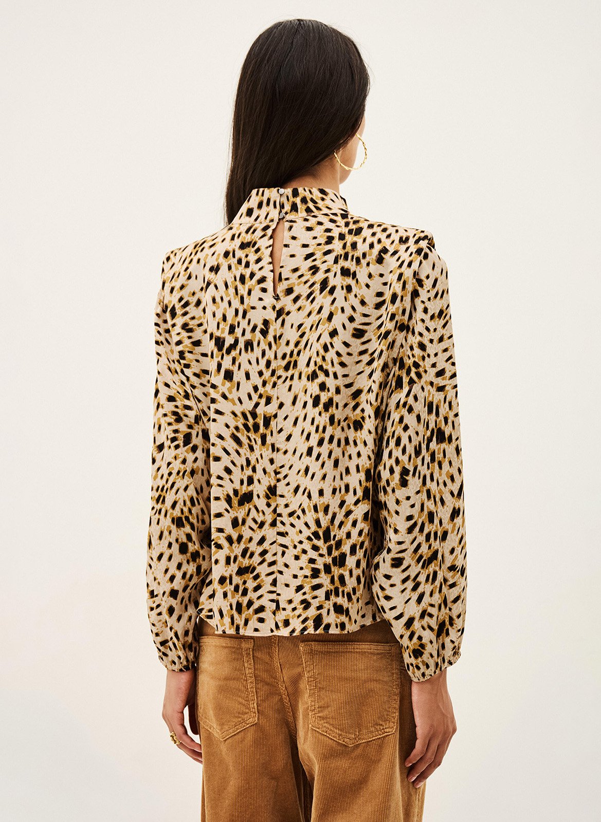 Printed blouse with high neck BA&SH Beige