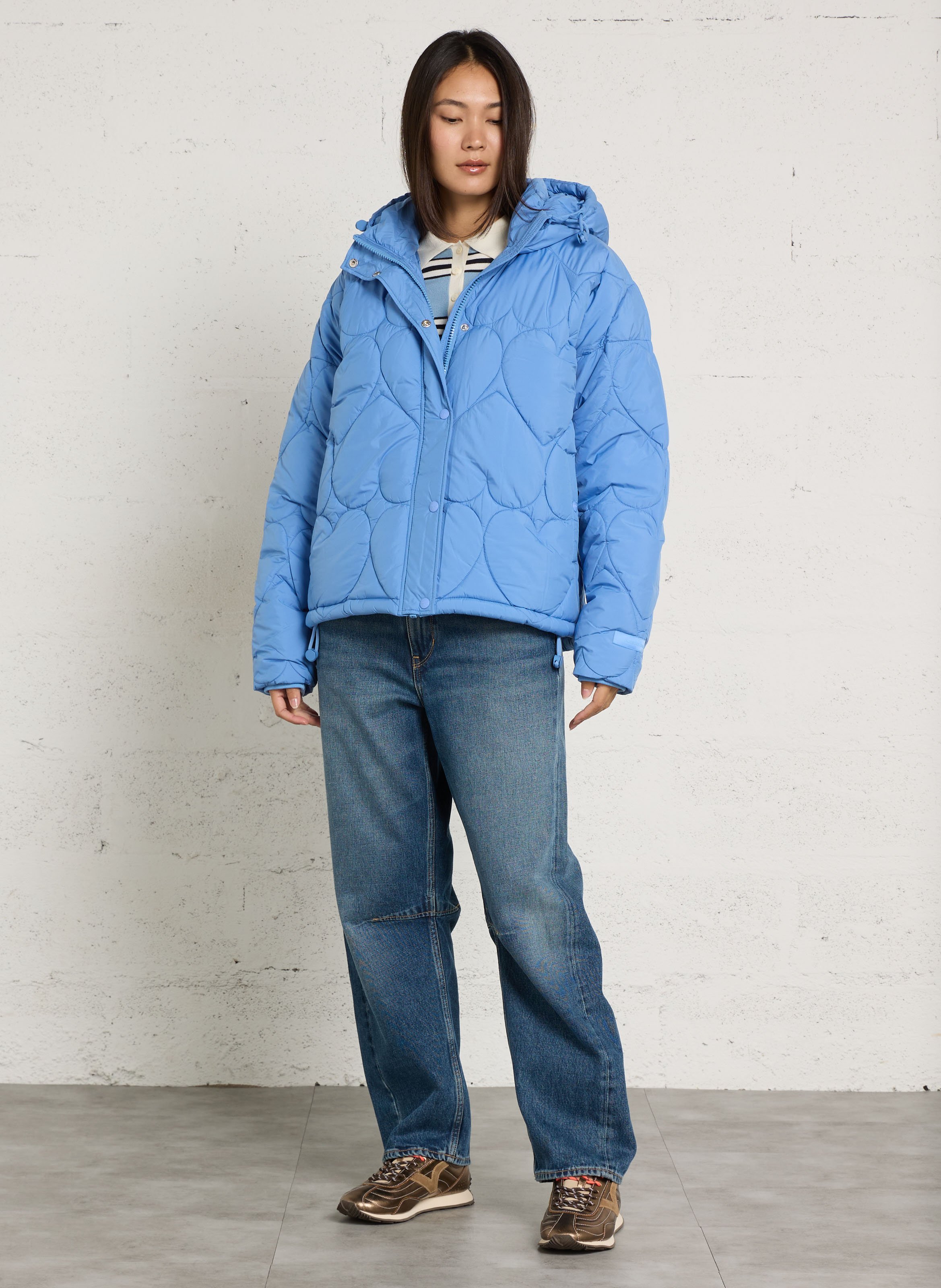 High-neck quilted jacket FABIENNE CHAPOT Blue