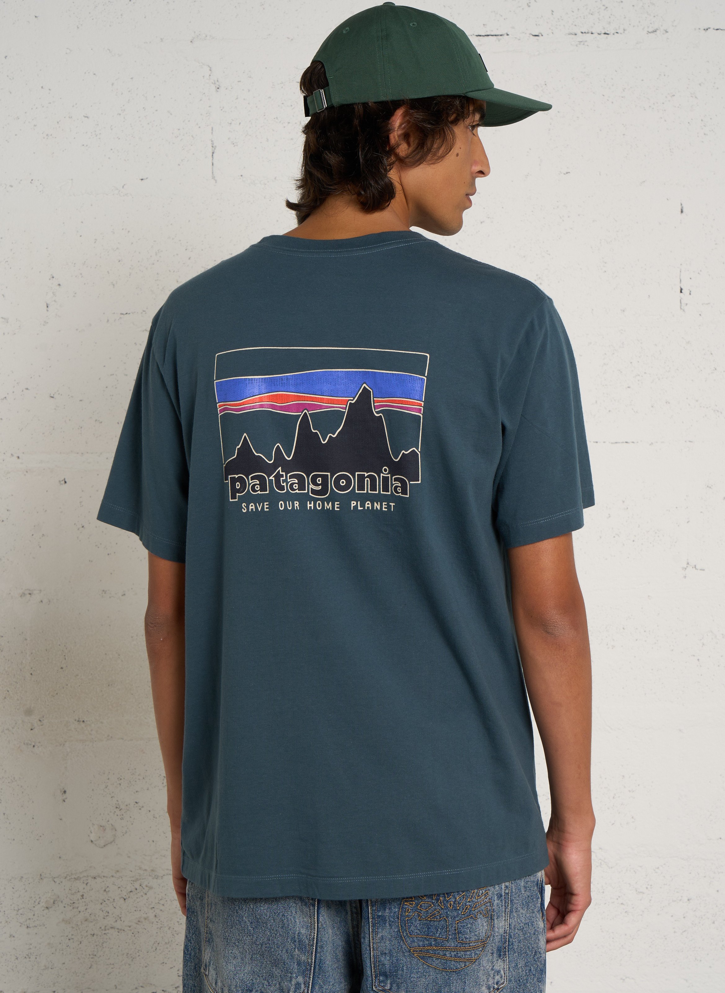 Gerade geschnittenes T-Shirt aus Bio-Baumwolle PATAGONIA Blau