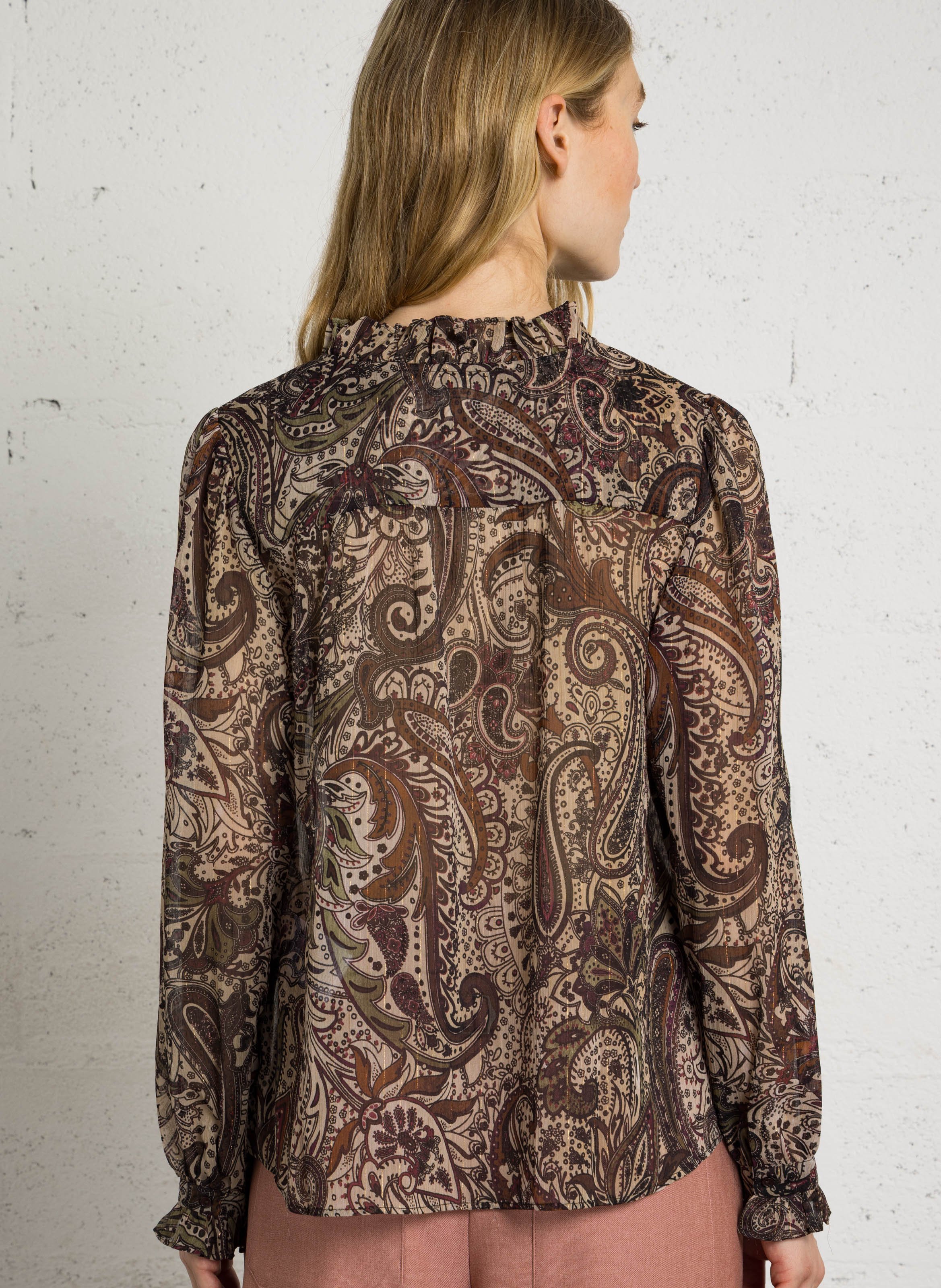 Bluse mit Print und Knopfleiste | Rot SUD EXPRESS Damen