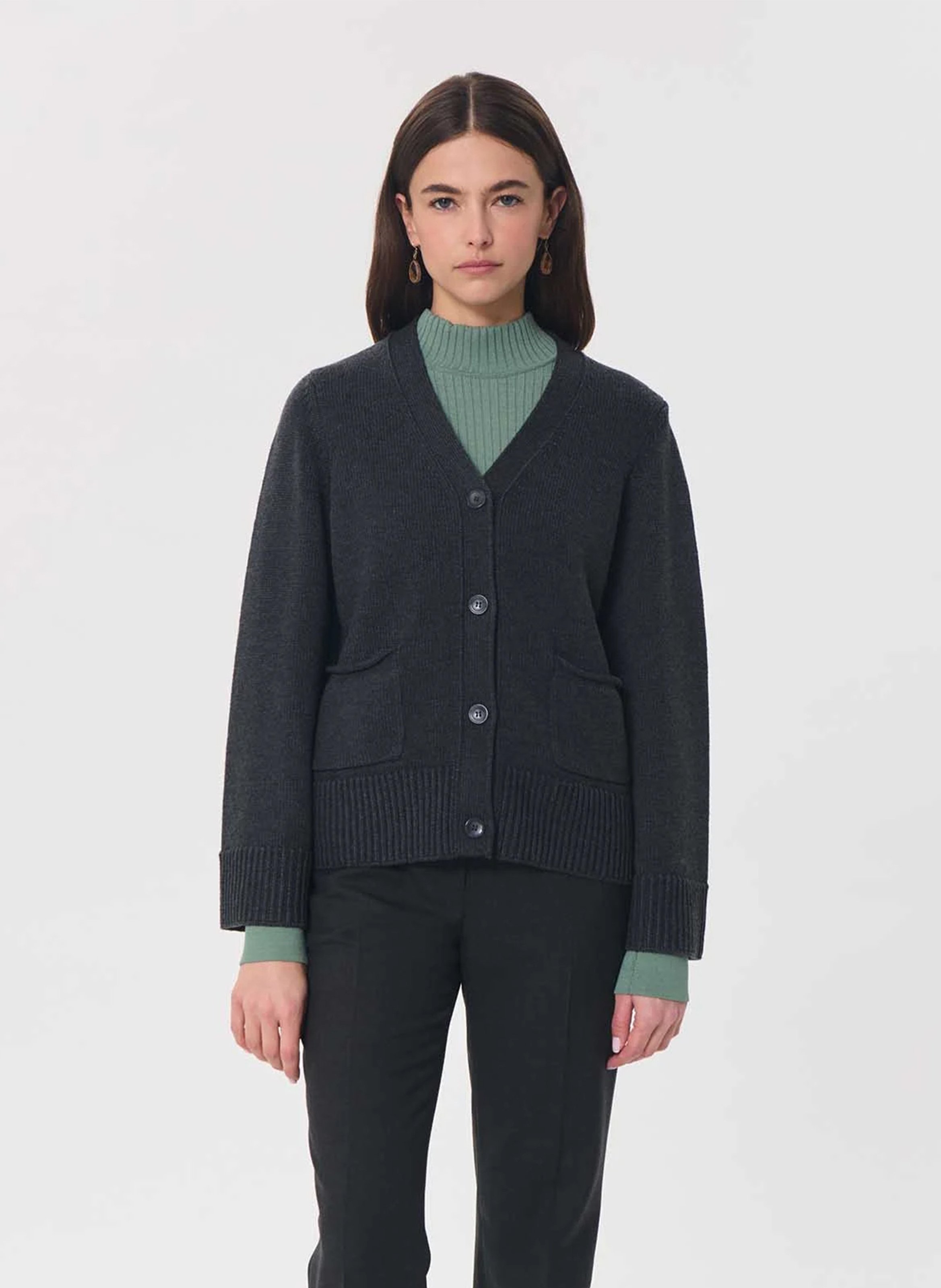 V-neck cardigan | Grey TARA JARMON Women