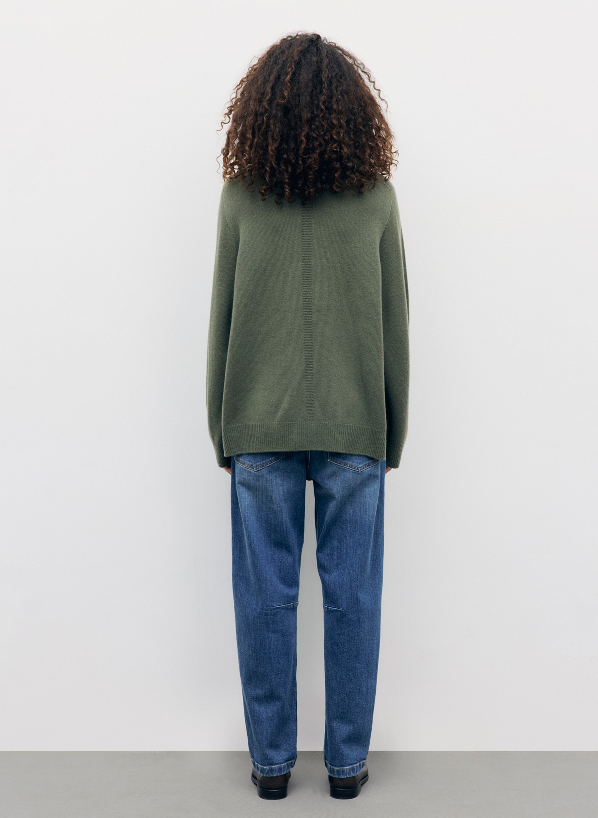 Plain cashmere stand collar sweater GERARD DAREL Khaki