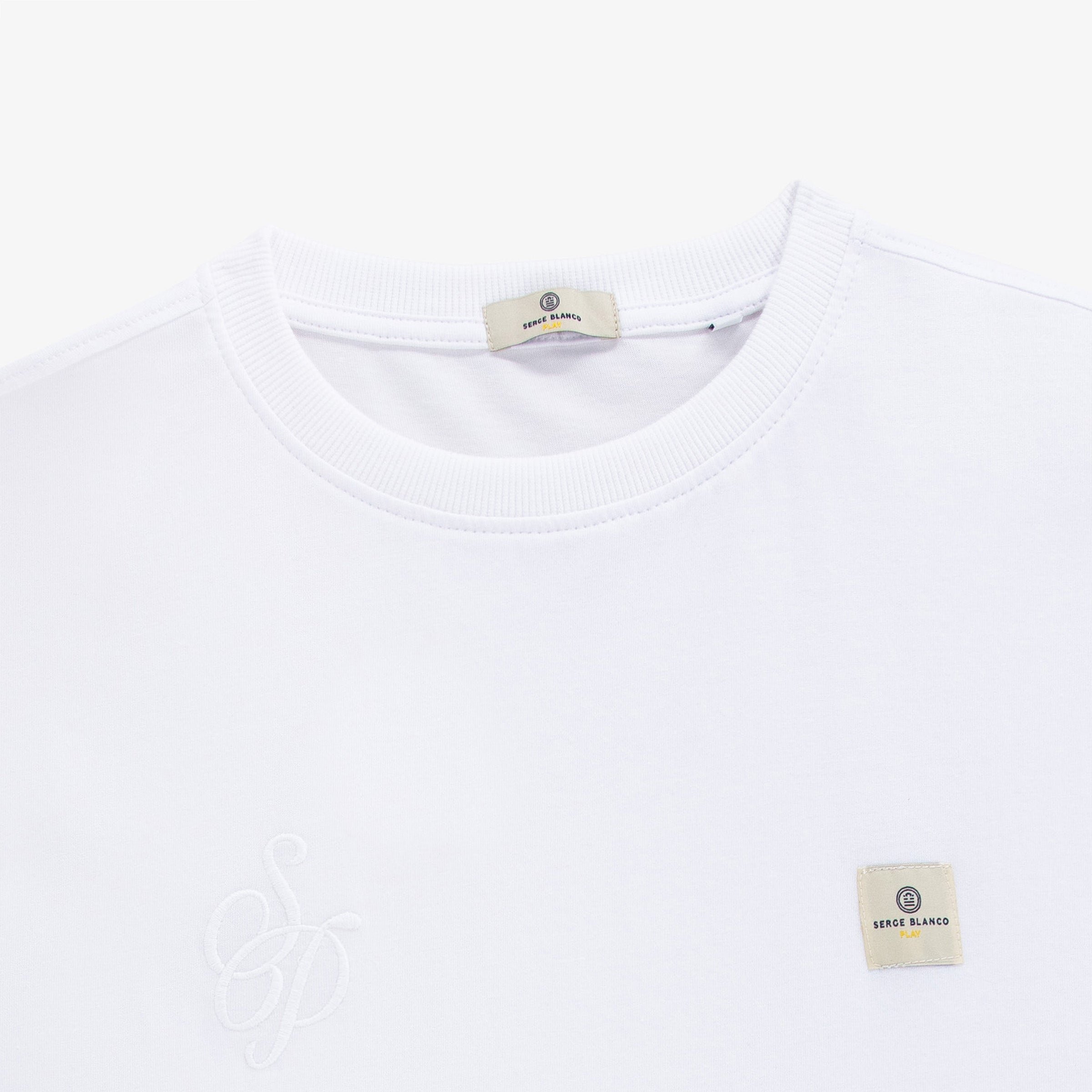 White cotton T-shirt with Section Paloise embroidery SERGE BLANCO White