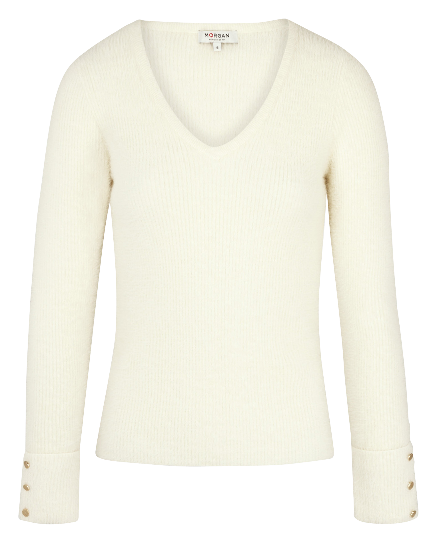 Trui met V-hals MORGAN Beige