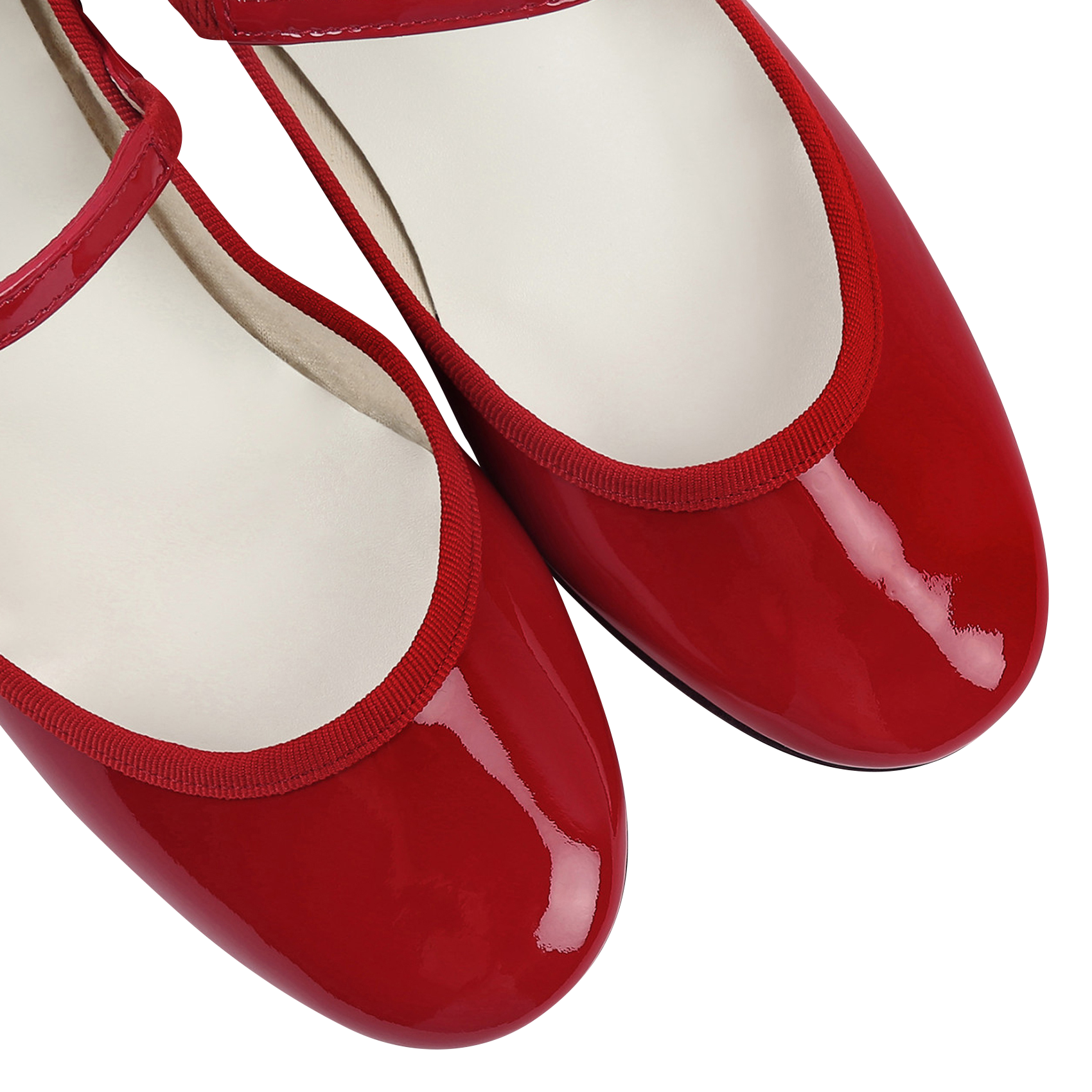 Babies à talons en cuir vernis REPETTO Rouge