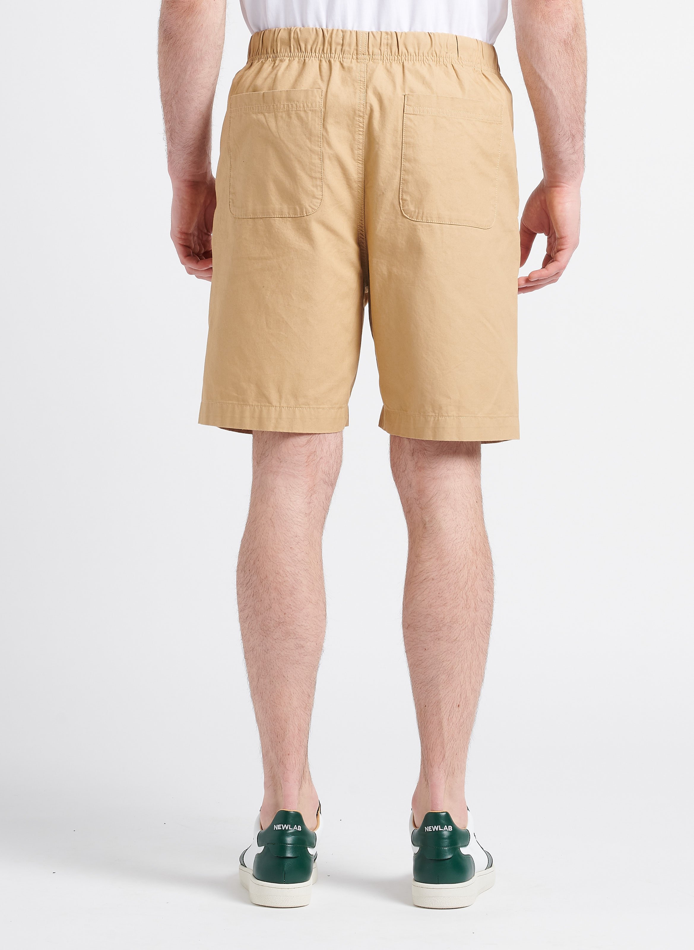 Gerade geschnittene Bermudashorts aus Baumwolle SELECTED Beige